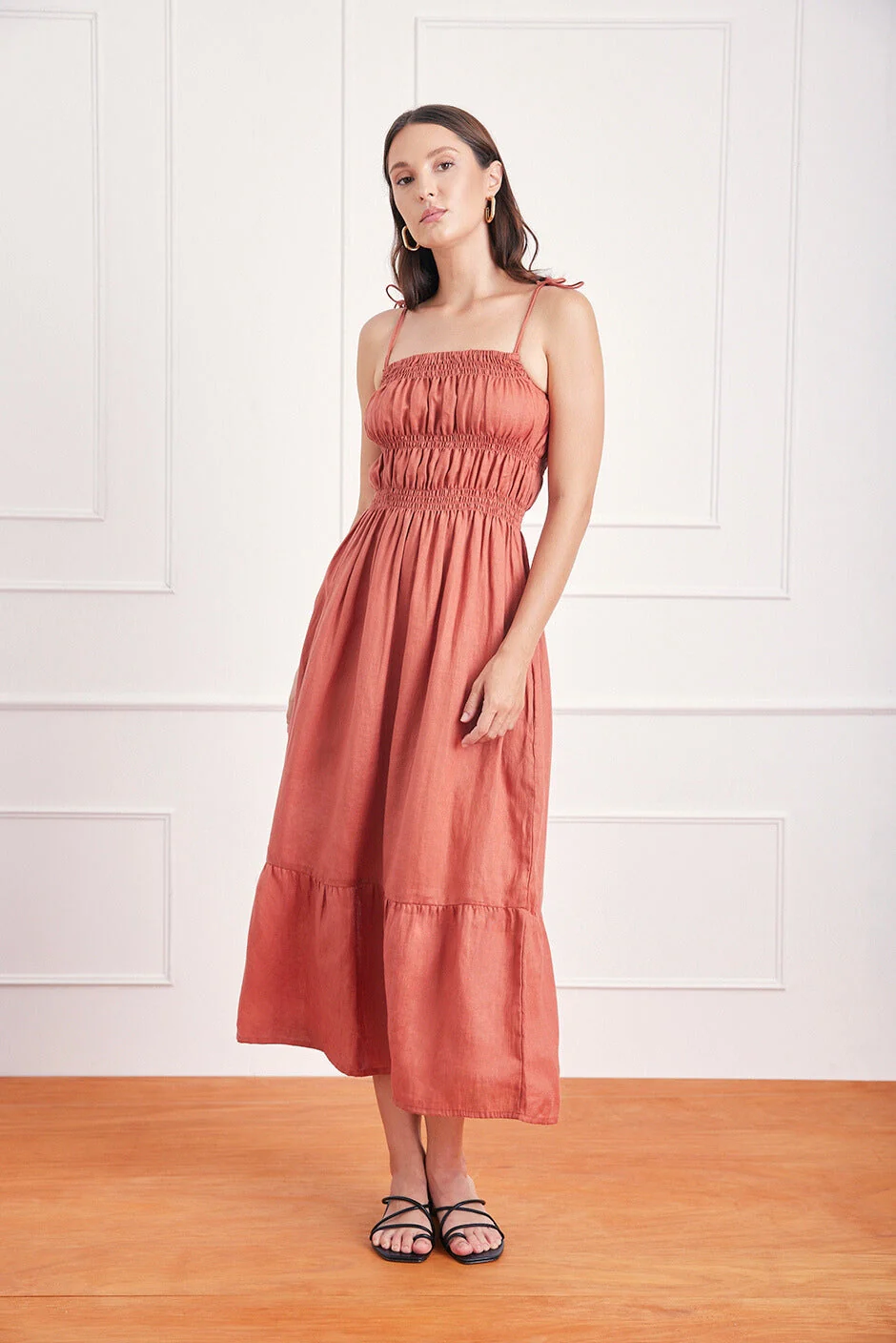 Emilia Midi Dress in Terracotta - Image 2