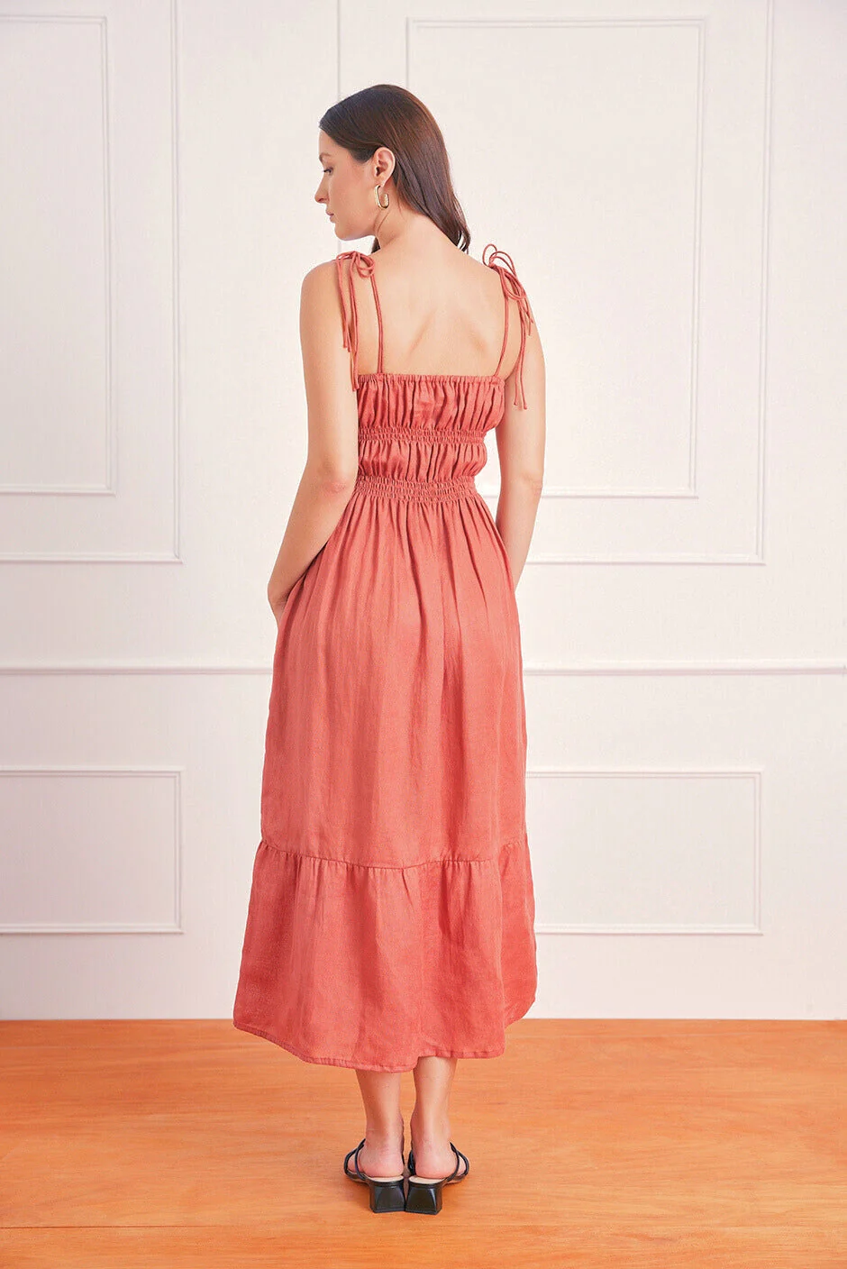Emilia Midi Dress in Terracotta - Image 4
