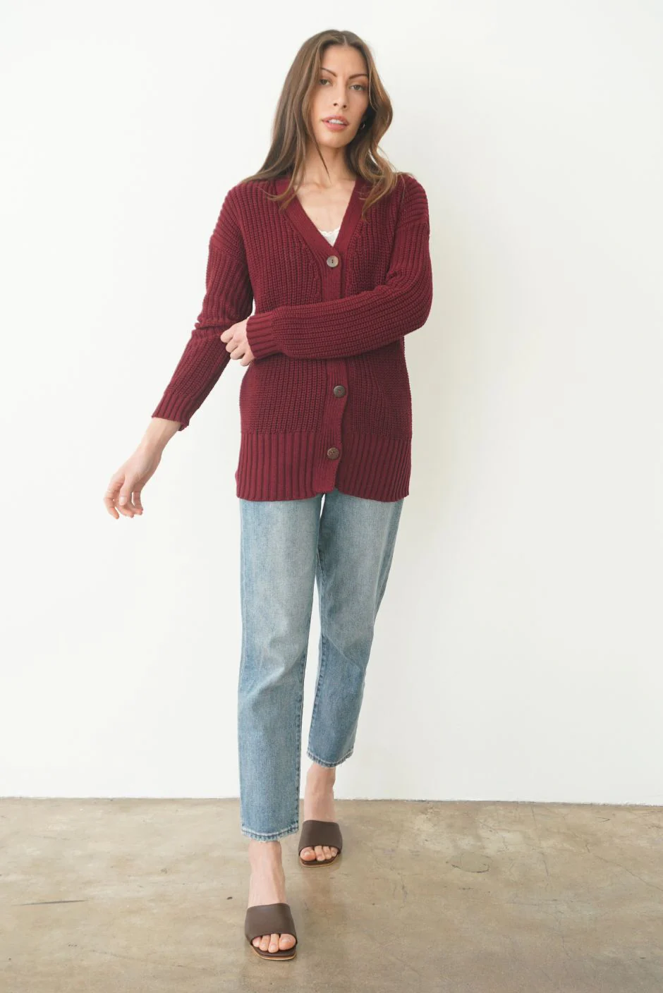 Emily Cardigan in Burgundy - Image 2
