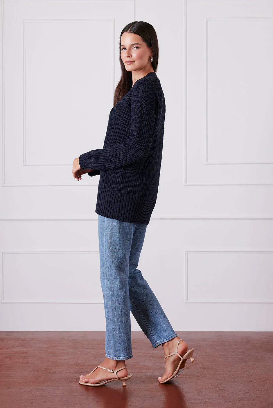 Emily Cardigan in Midnight Navy - Image 4