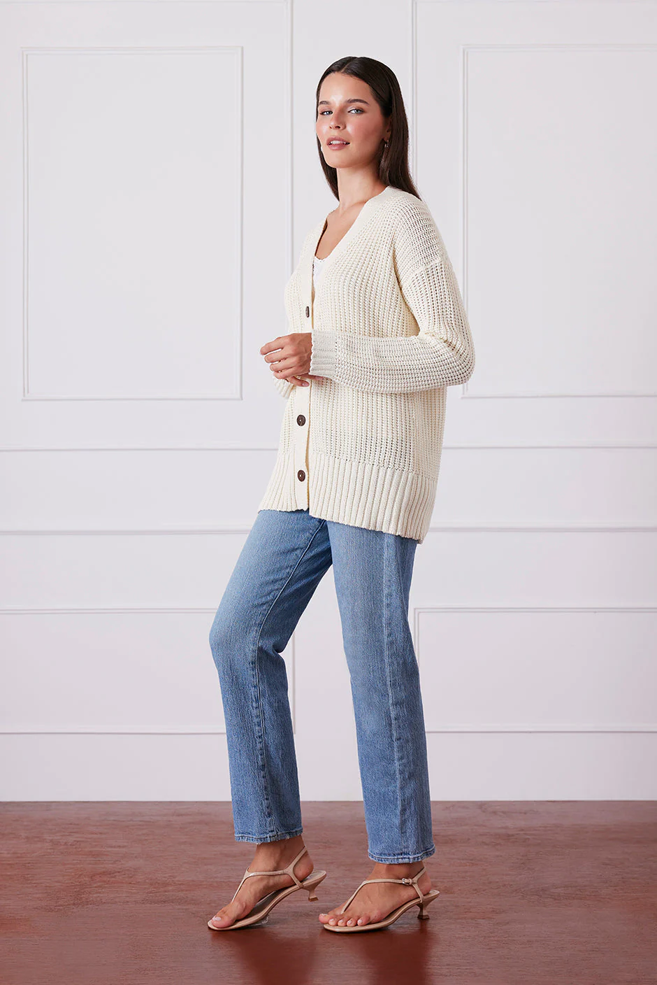 Emily Cardigan in Oat Milk - Image 3