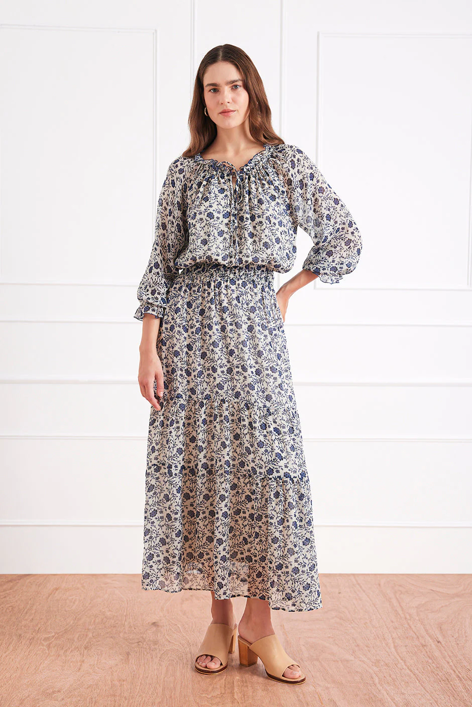 Esme Dress in Sapphire Vines - Image 2