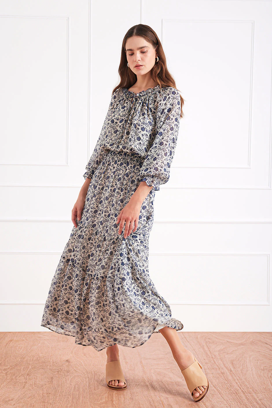 Esme Dress in Sapphire Vines - Image 3