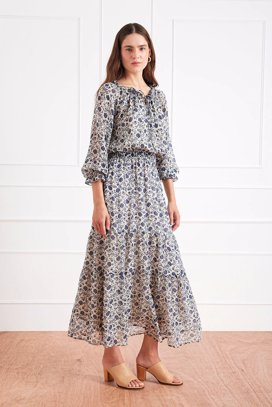 Esme Dress in Sapphire Vines - Image 4