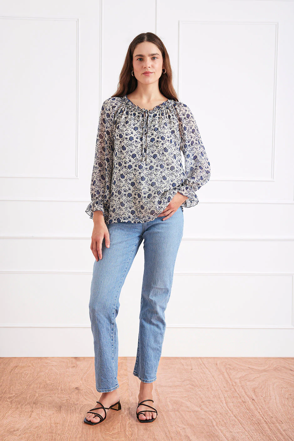 Esme Top in Sapphire Vines - Image 2