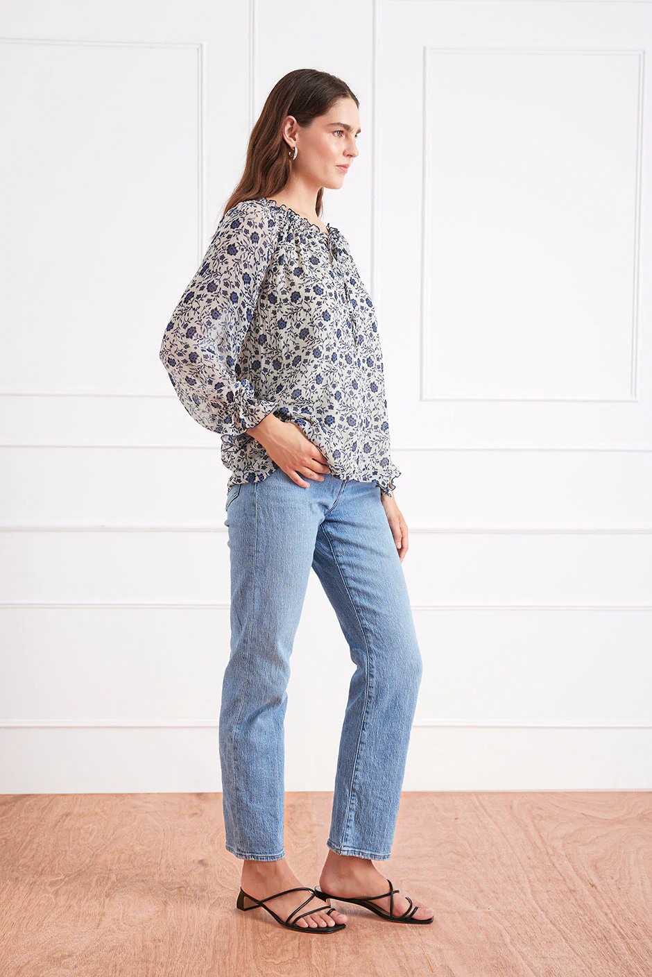 Esme Top in Sapphire Vines - Image 3