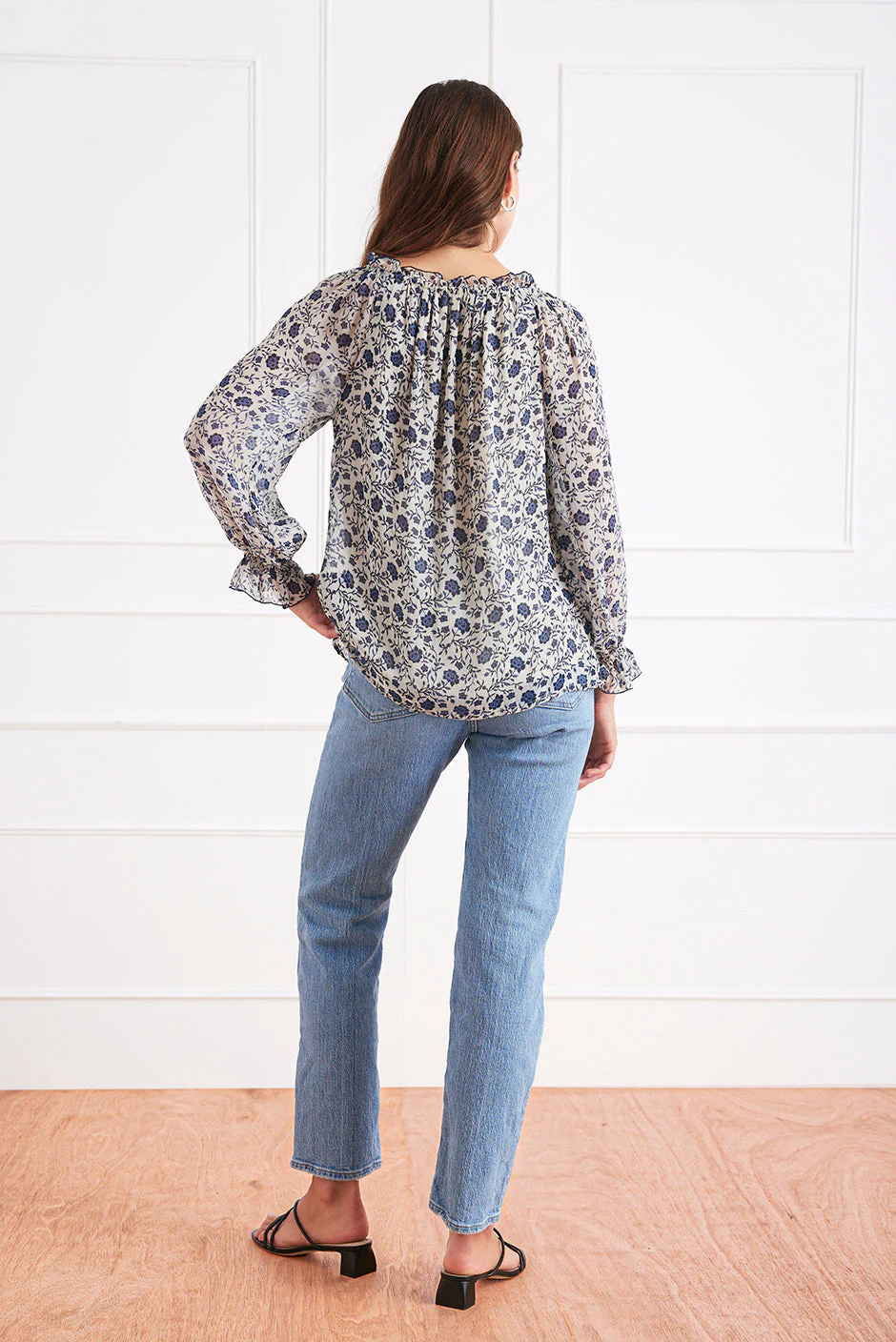 Esme Top in Sapphire Vines - Image 4