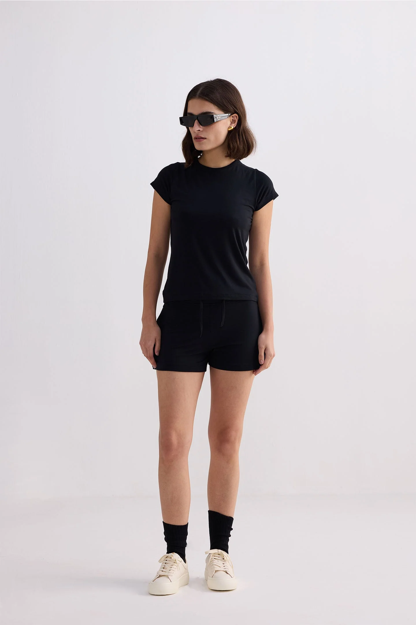 Essential Knit Shorts in Black - Image 10