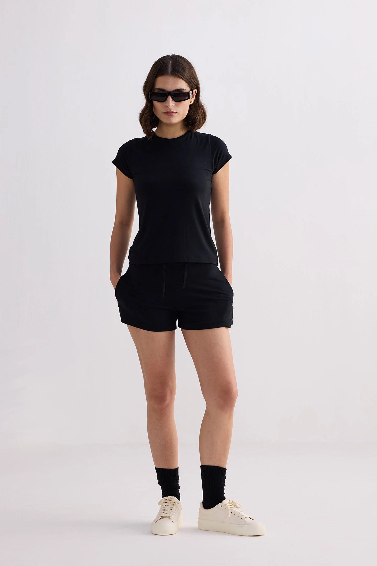 Essential Knit Shorts in Black - Image 12