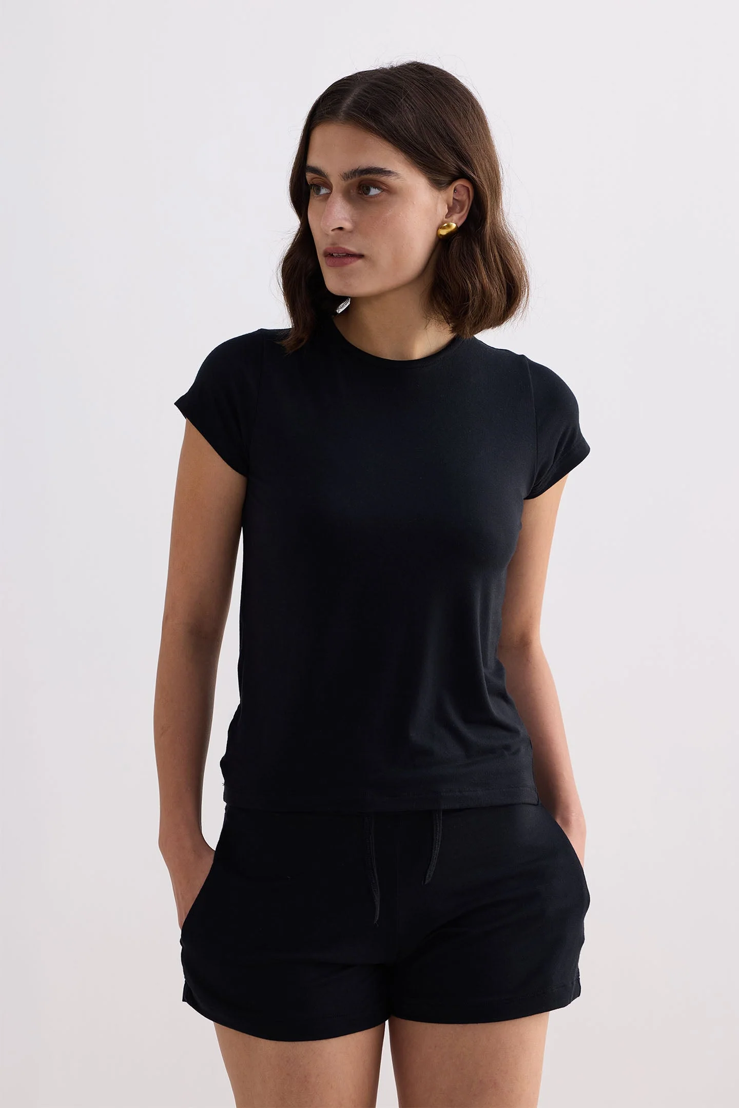 Essential Knit Shorts in Black - Image 8