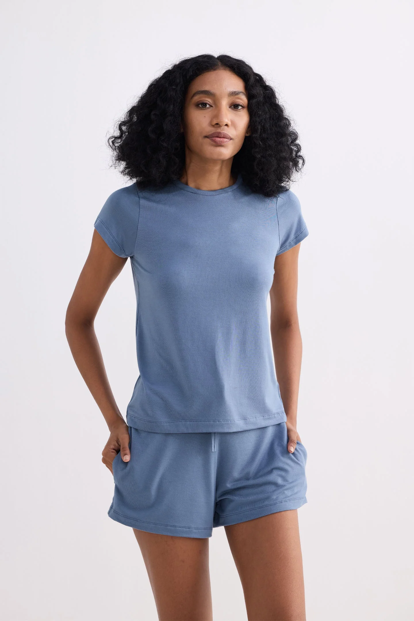 Essential Knit Shorts in Blue - Image 9
