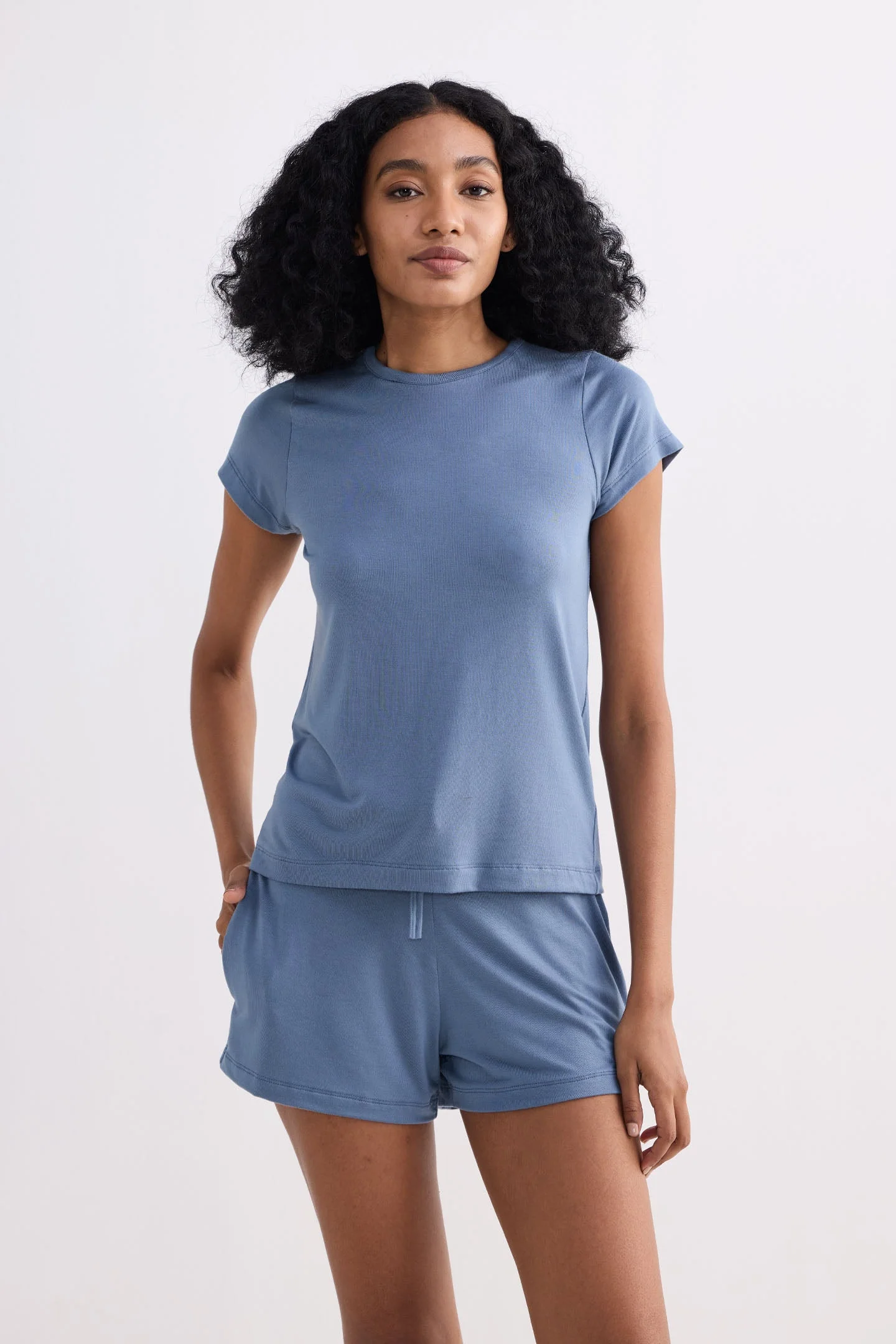Essential Short Sleeve Tee in Blue - Image 13
