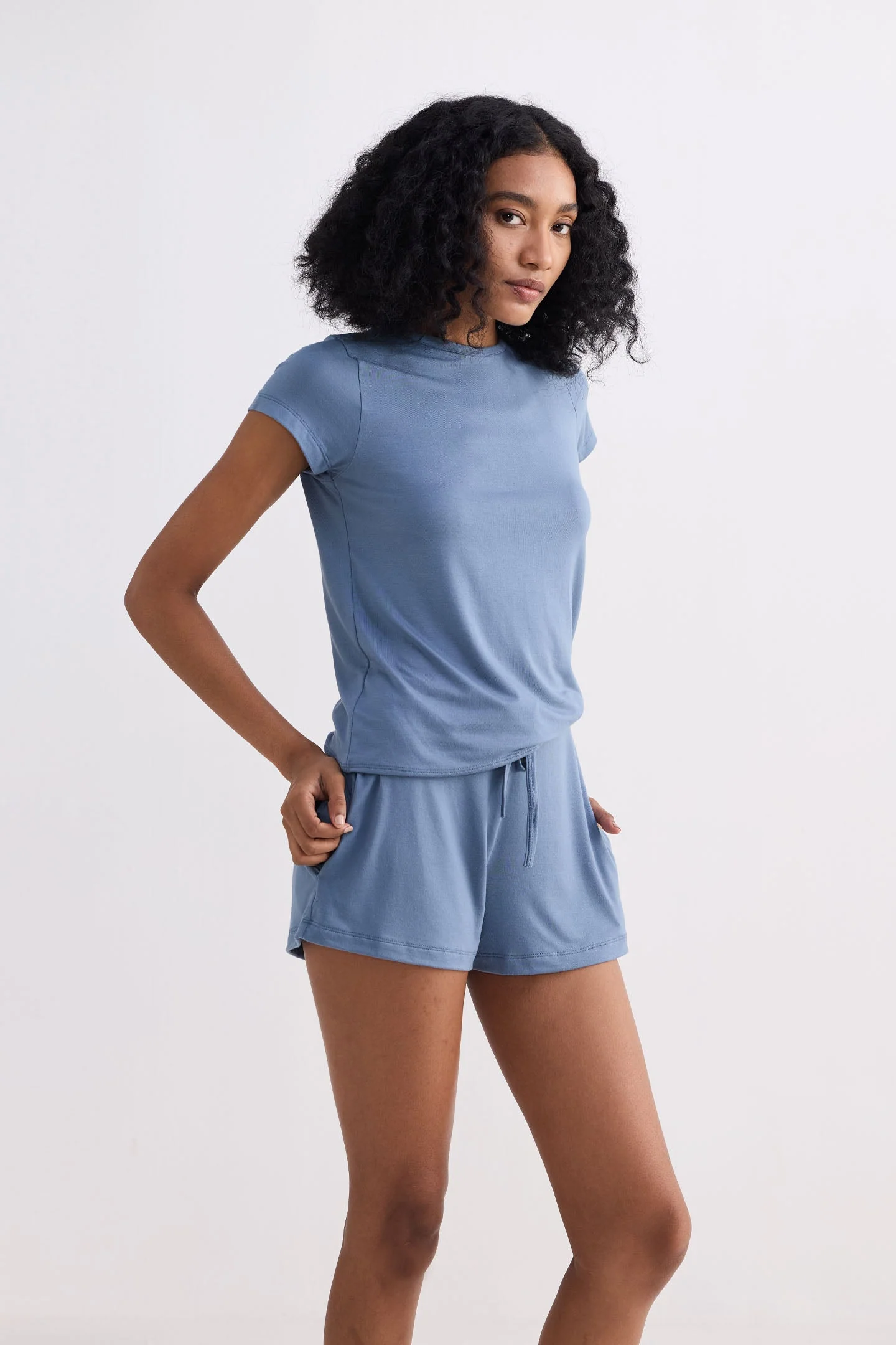 Essential Short Sleeve Tee in Blue - Image 6