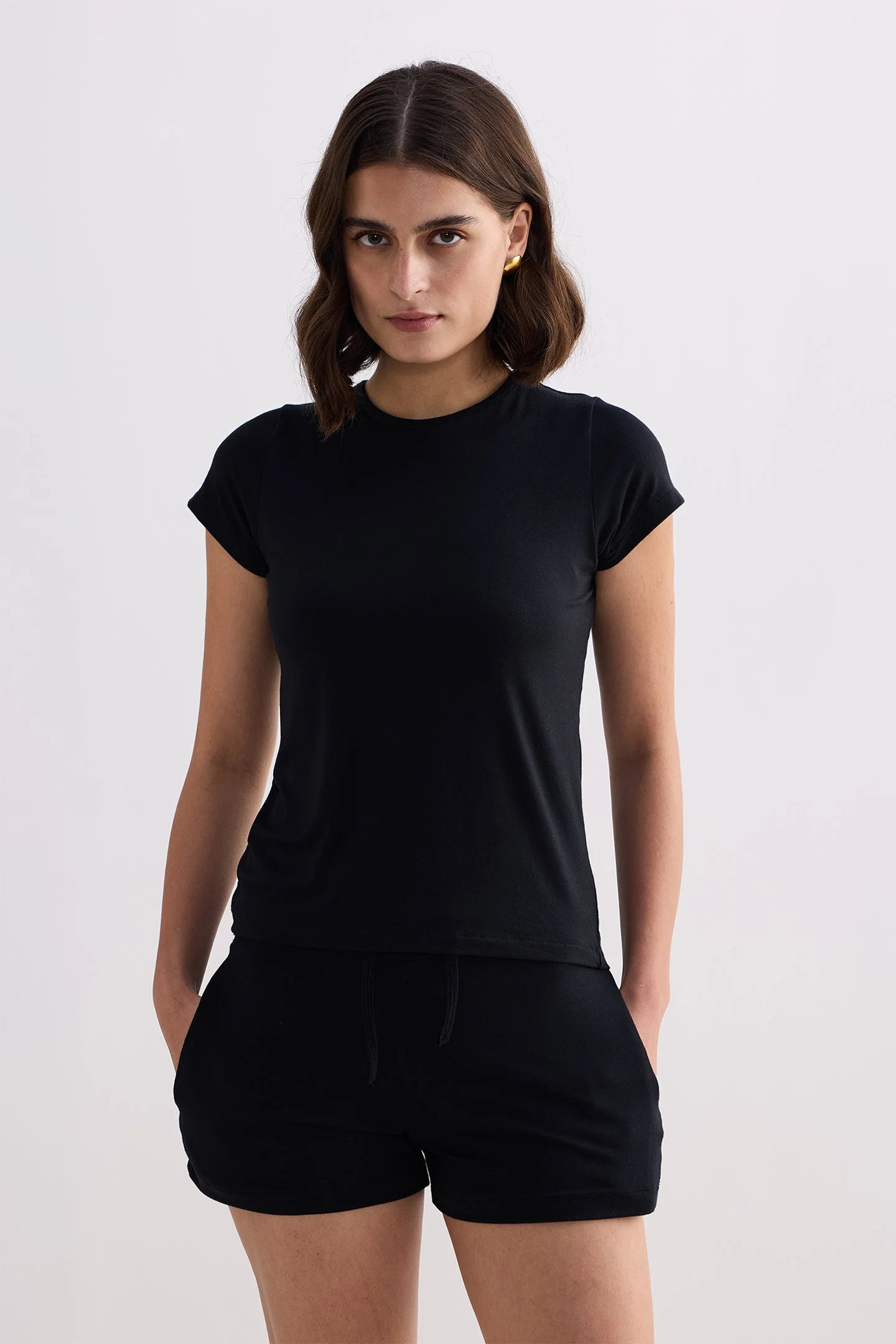Essential Short Sleeve Tee Set in Black - Image 3