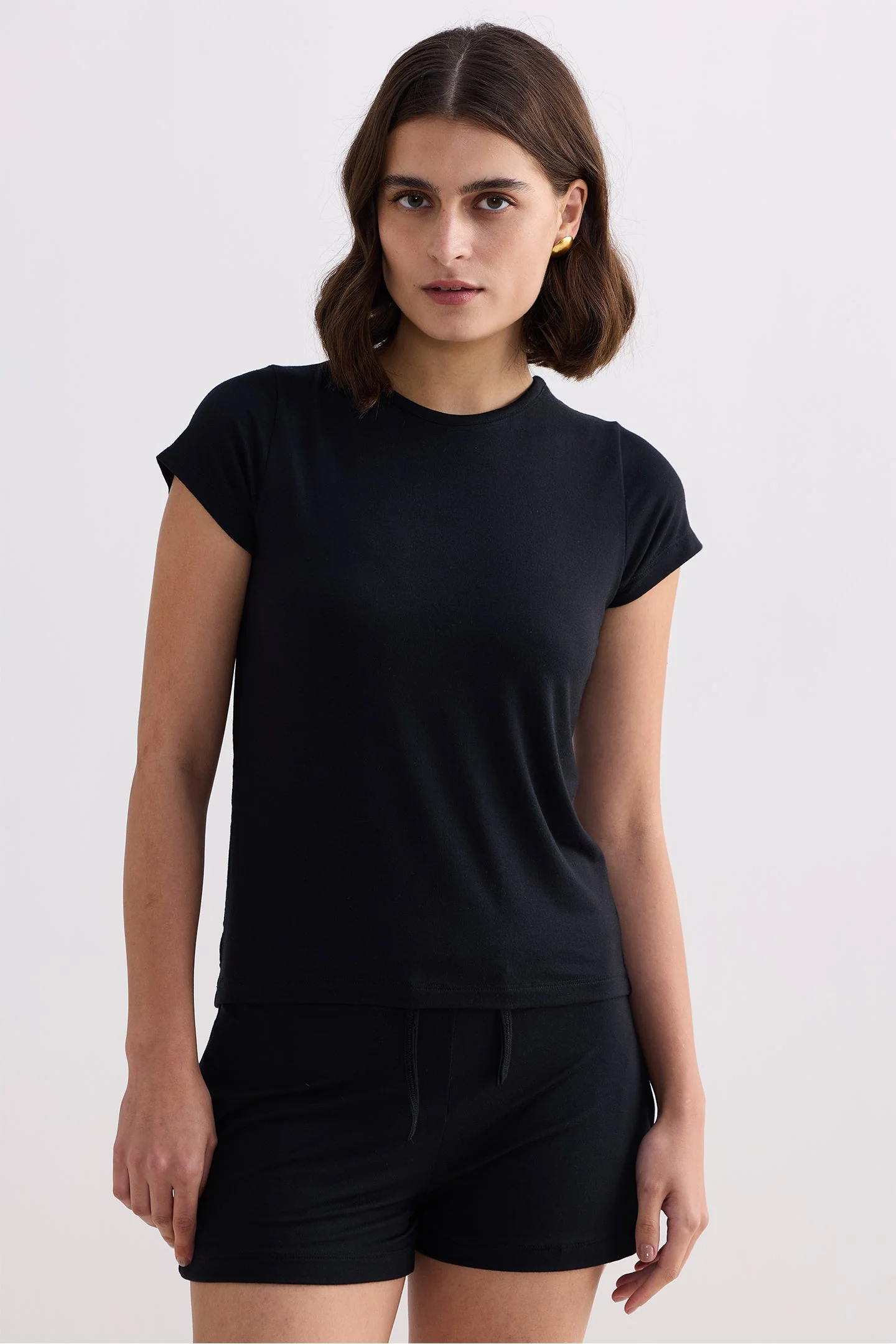 Essential Short Sleeve Tee Set in Black - Image 5