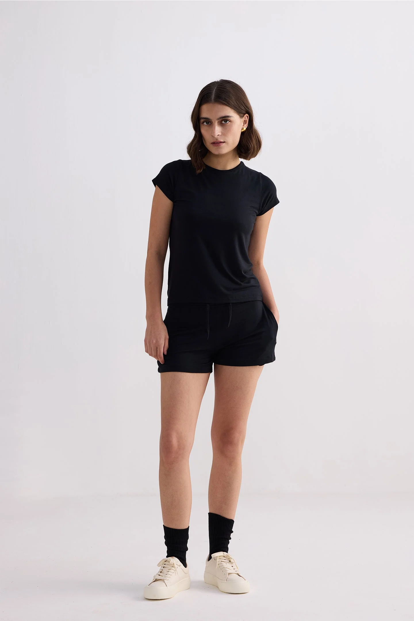 Essential Short Sleeve Tee Set in Black - Image 6
