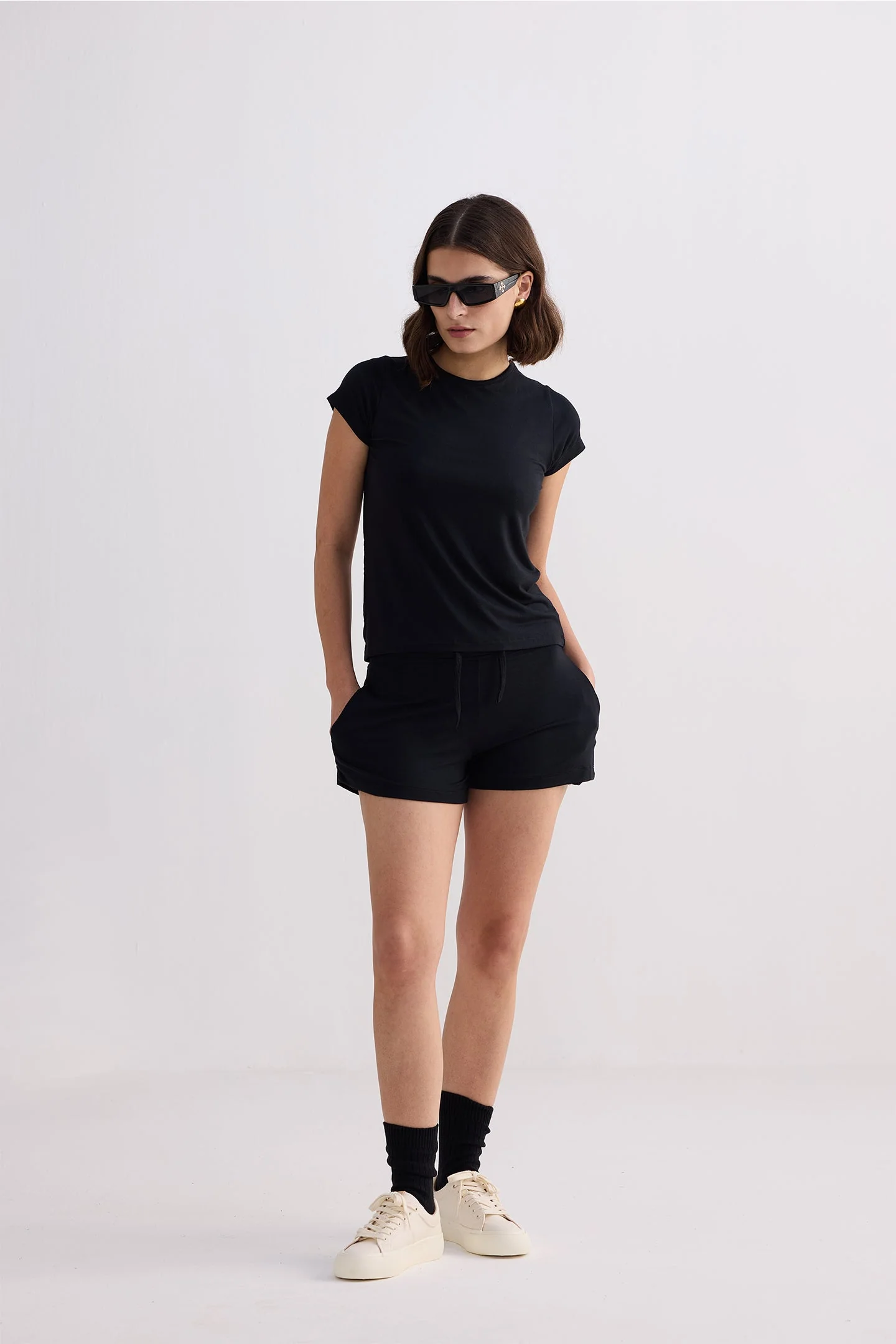 Essential Short Sleeve Tee Set in Black - Image 7