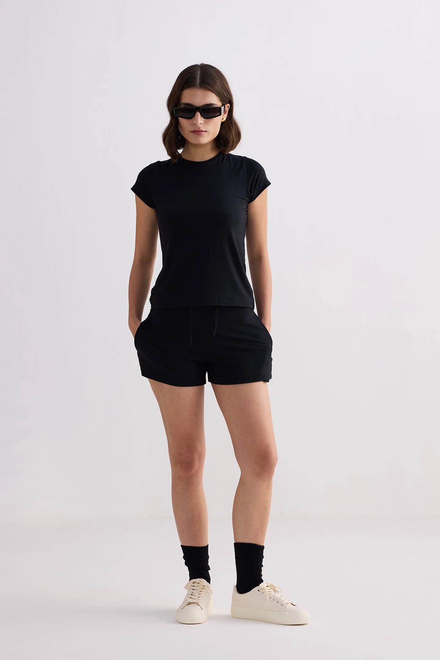 Essential Short Sleeve Tee Set in Black - Image 8