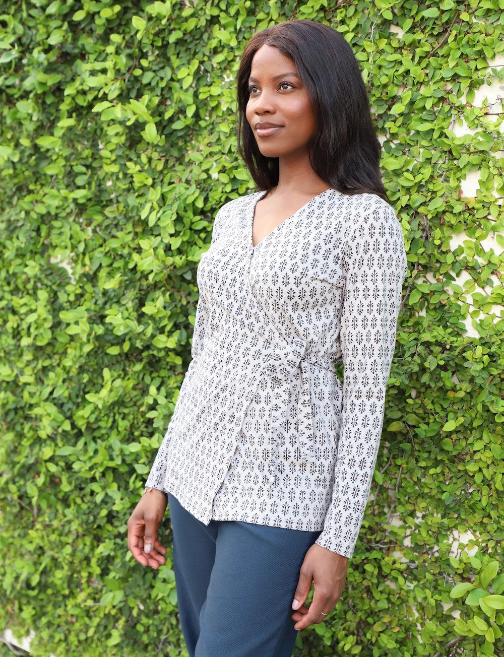 Evelyn Organic Wrap Top - Image 2