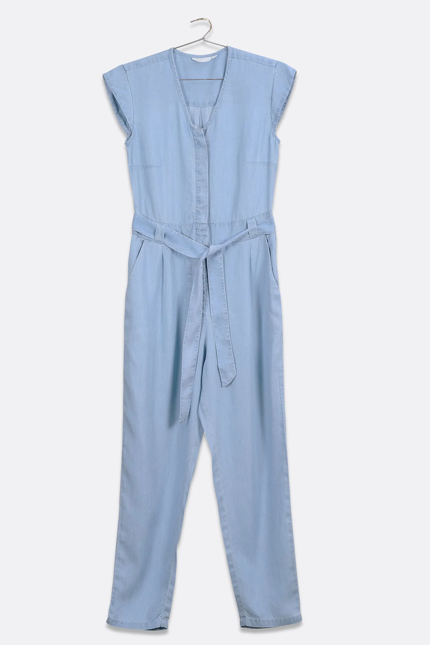 Evening Chai Jumpsuit in Blue Denim - Image 6