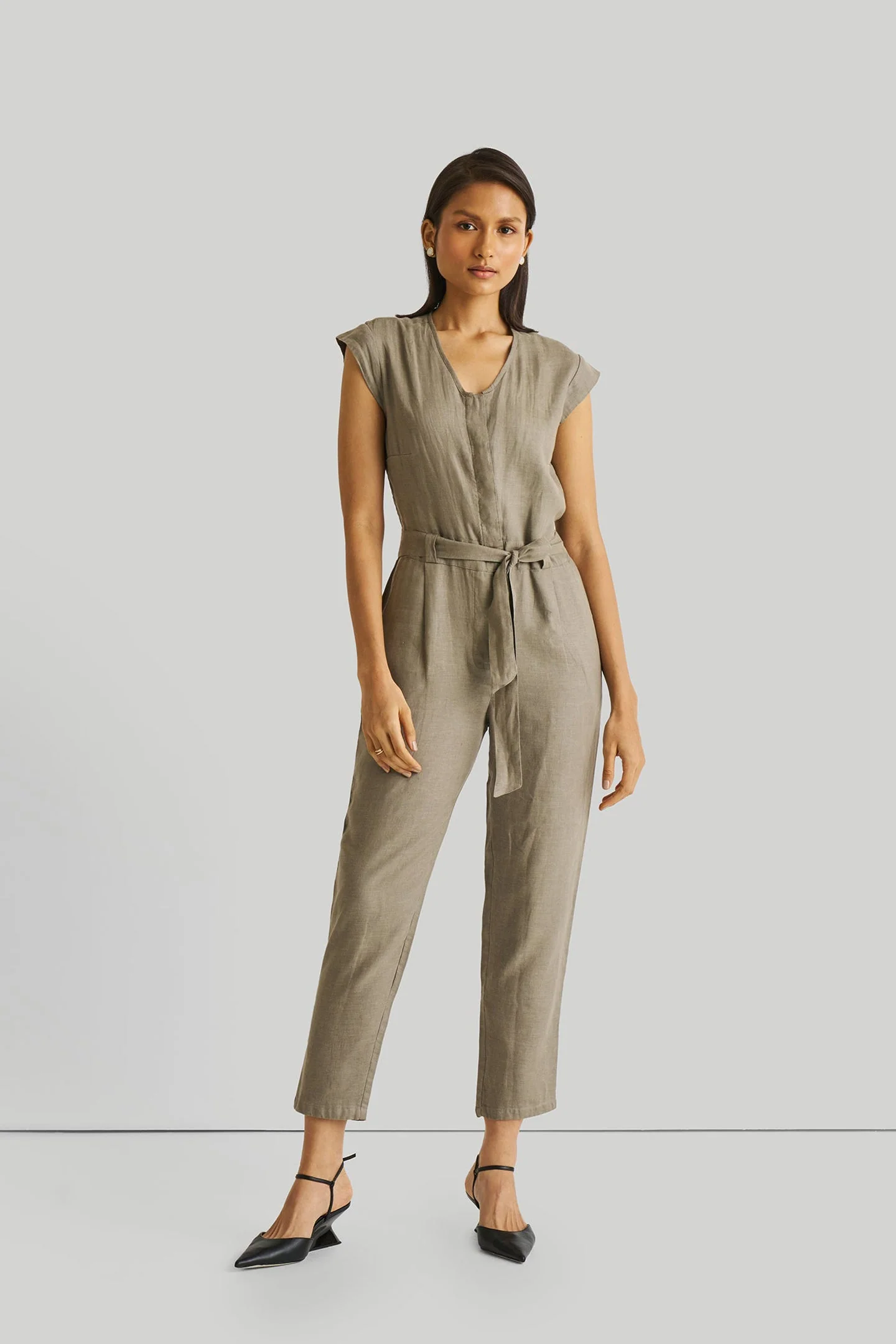 Evening Chai Jumpsuit in Dark Green - Image 3