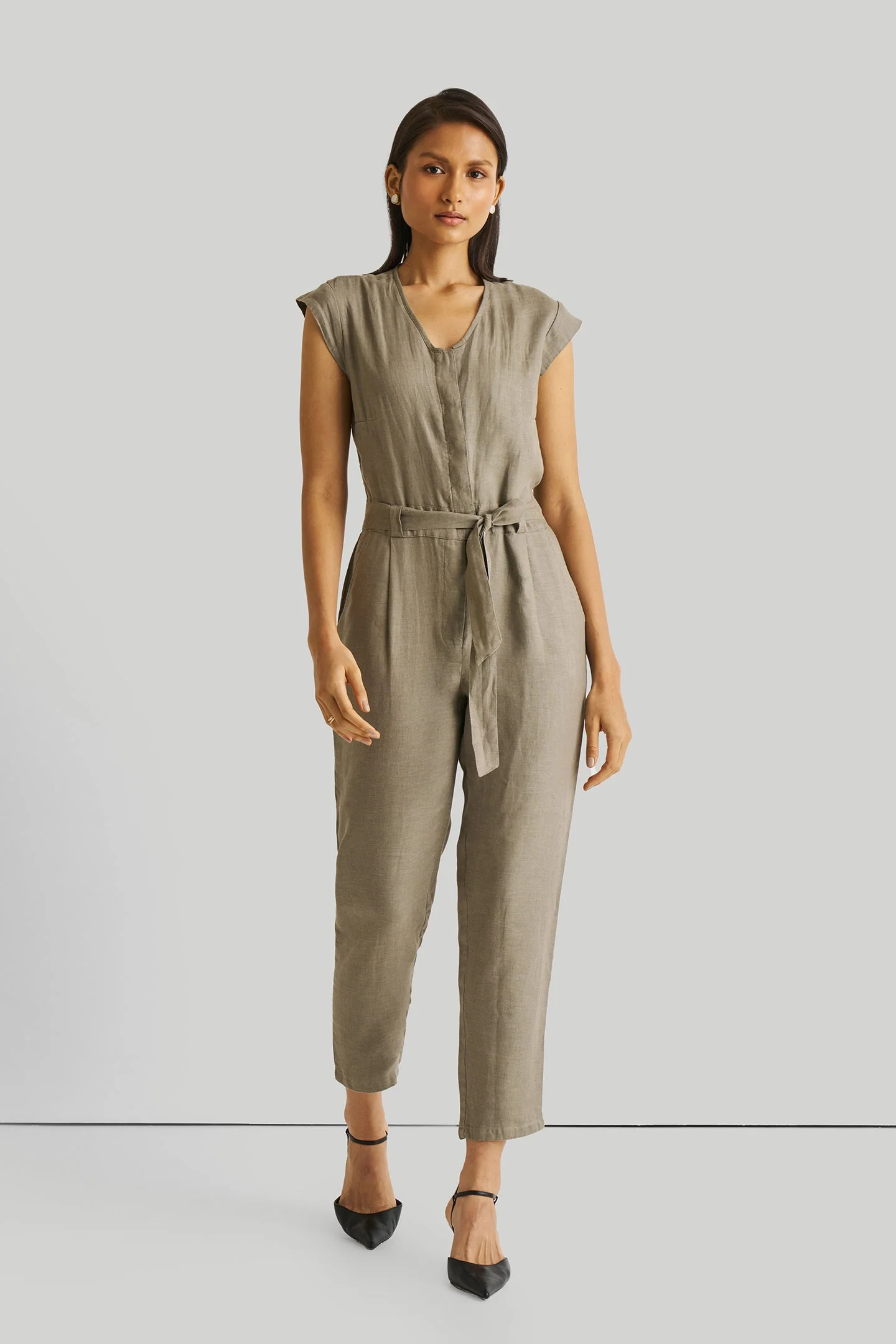 Evening Chai Jumpsuit in Dark Green - Image 6