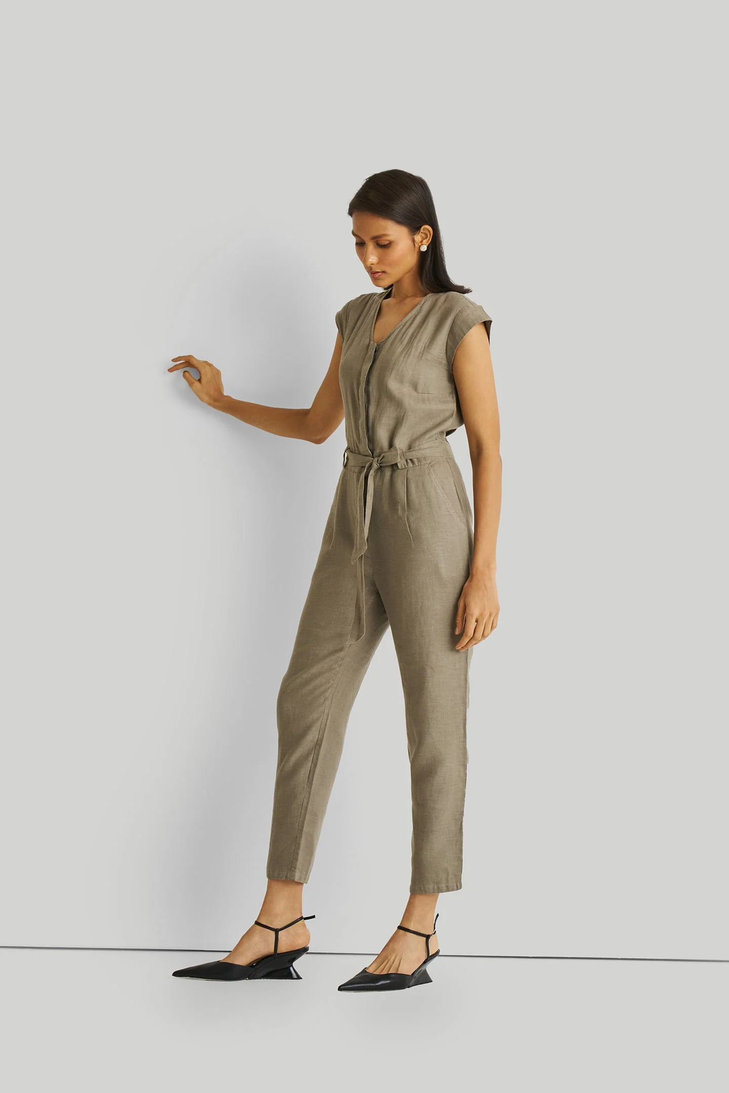 Evening Chai Jumpsuit in Dark Green - Image 7