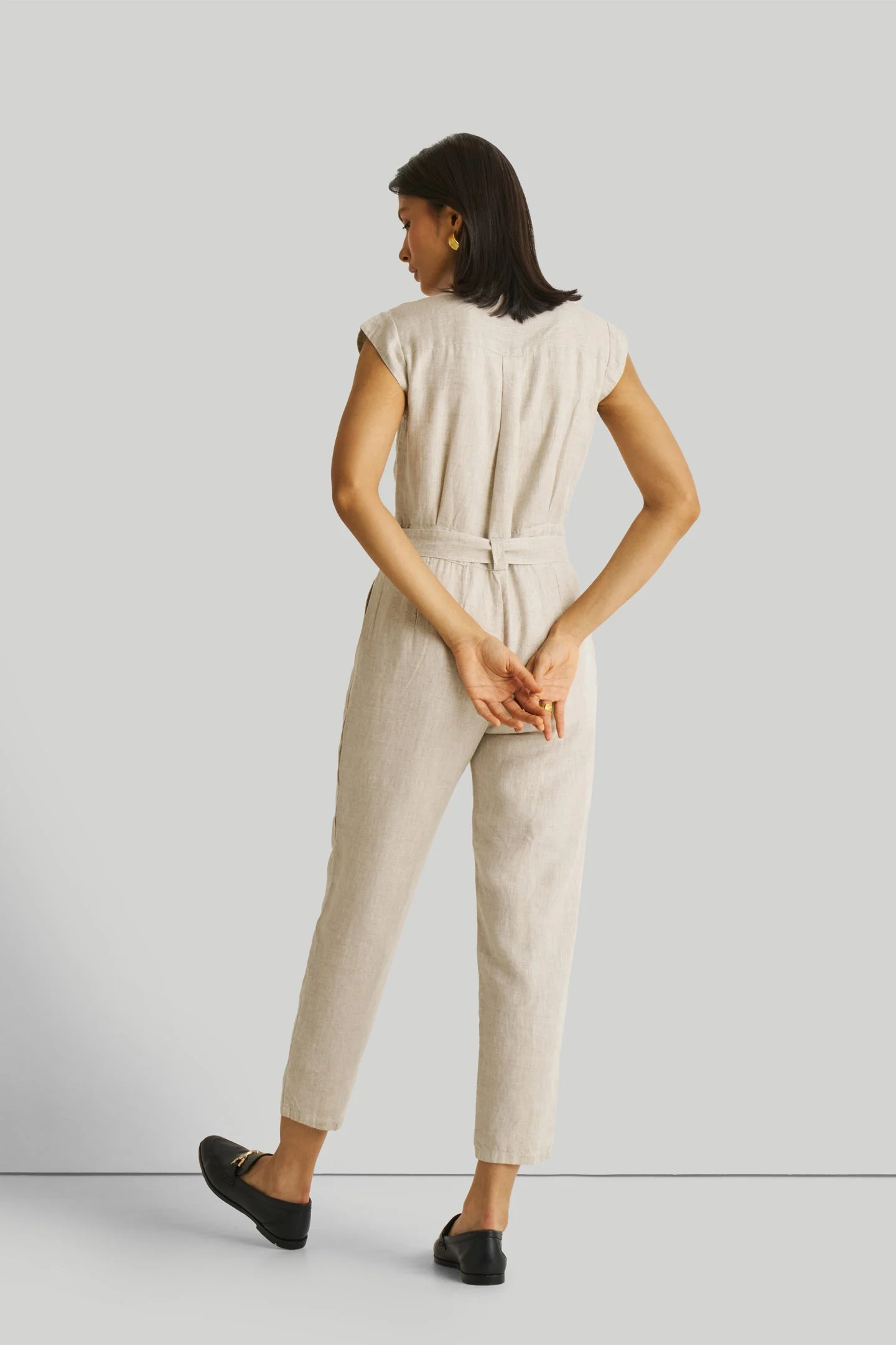 Evening Chai Jumpsuit in Light Beige - Image 2