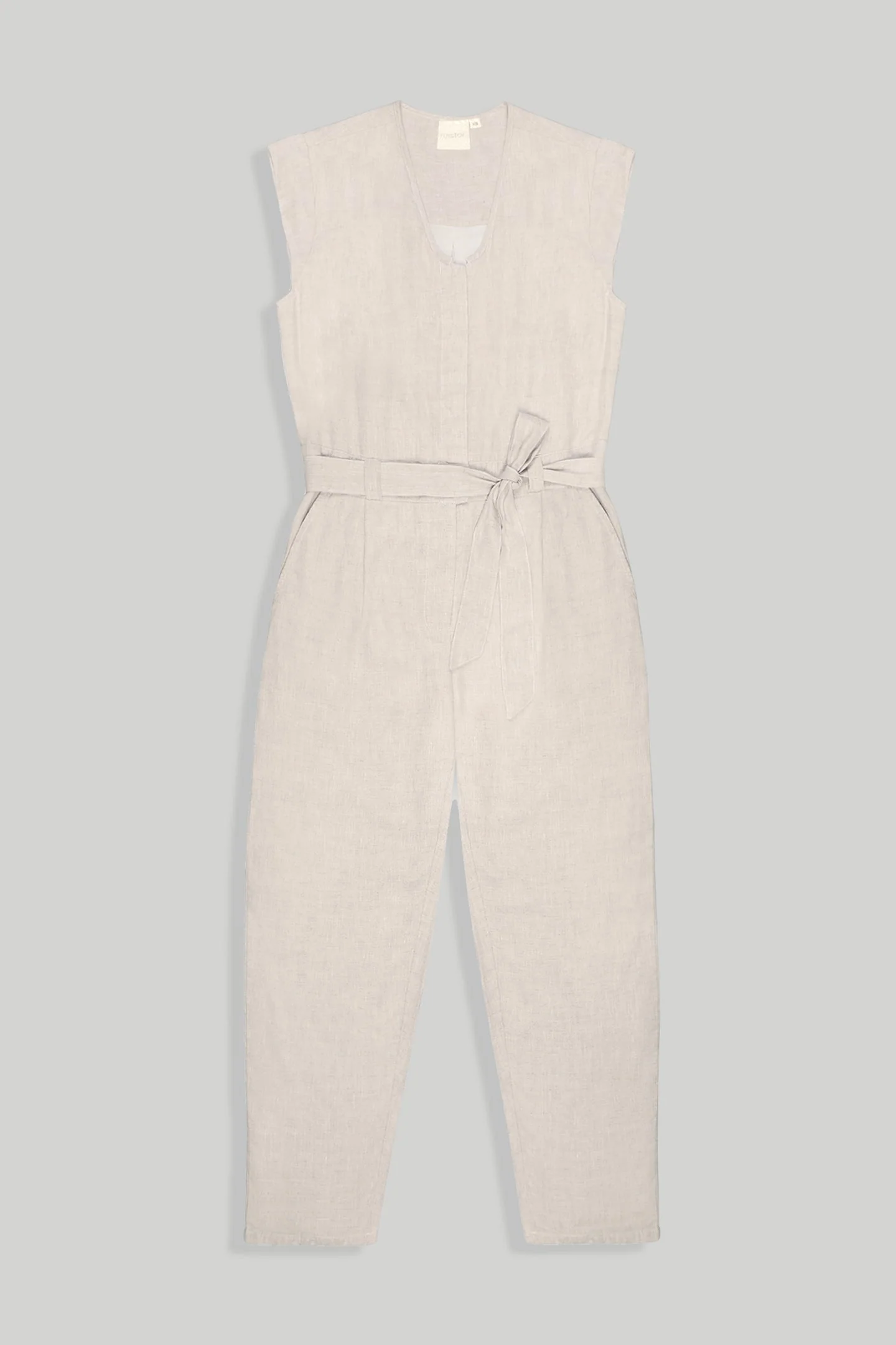 Evening Chai Jumpsuit in Light Beige - Image 9