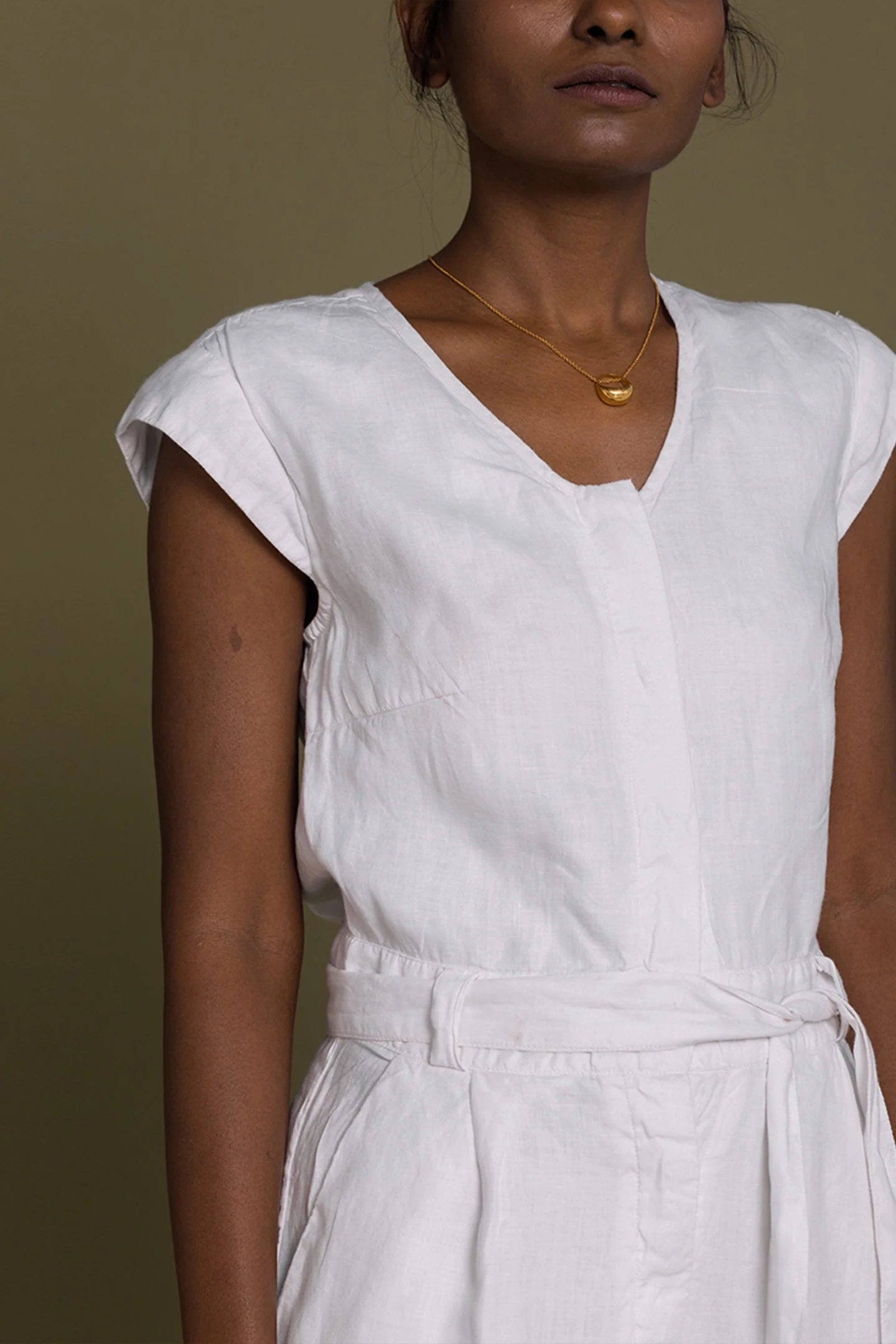 Evening Chai Jumpsuit in White - Image 4