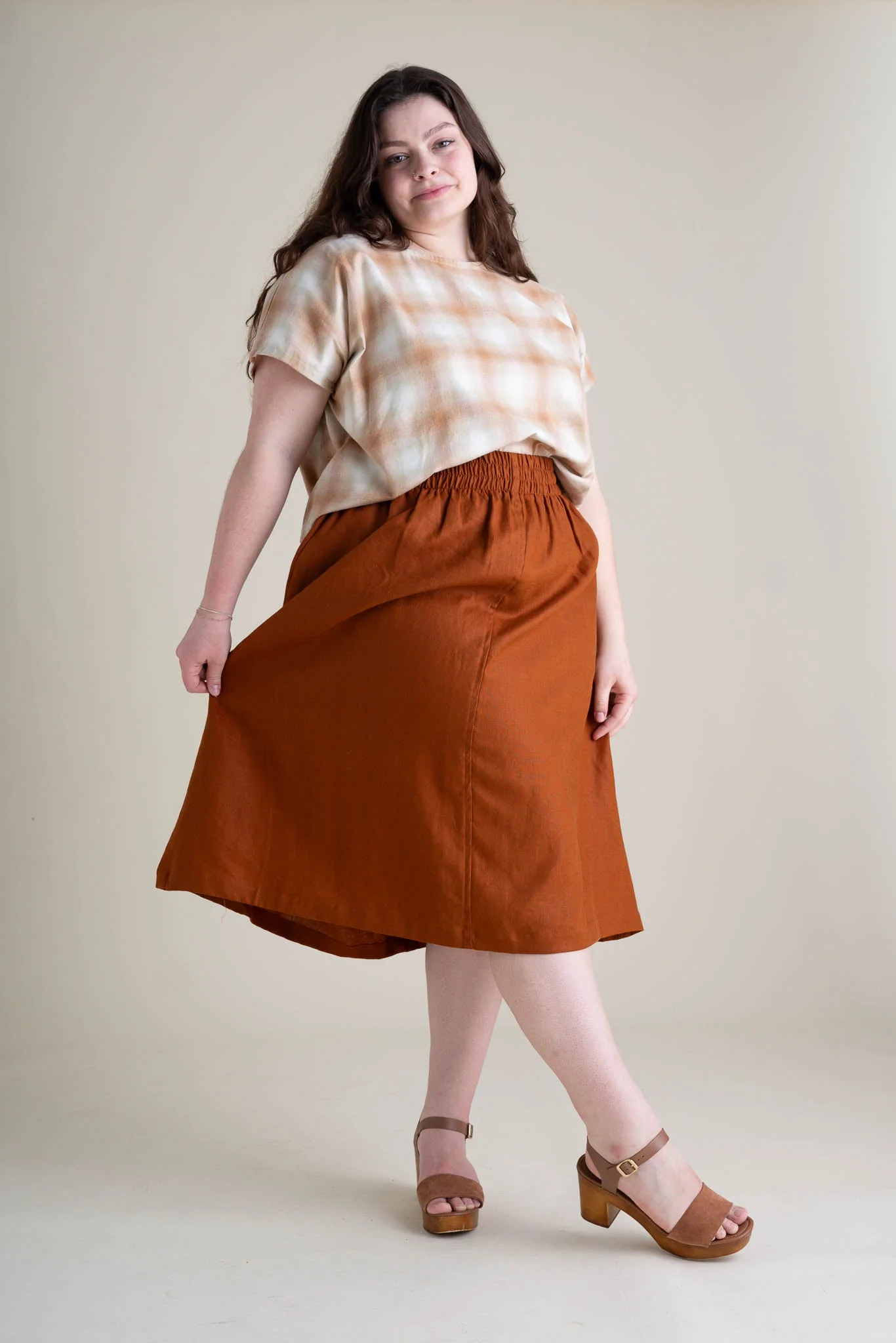 Evening Midi Skirt in Rust - Image 3