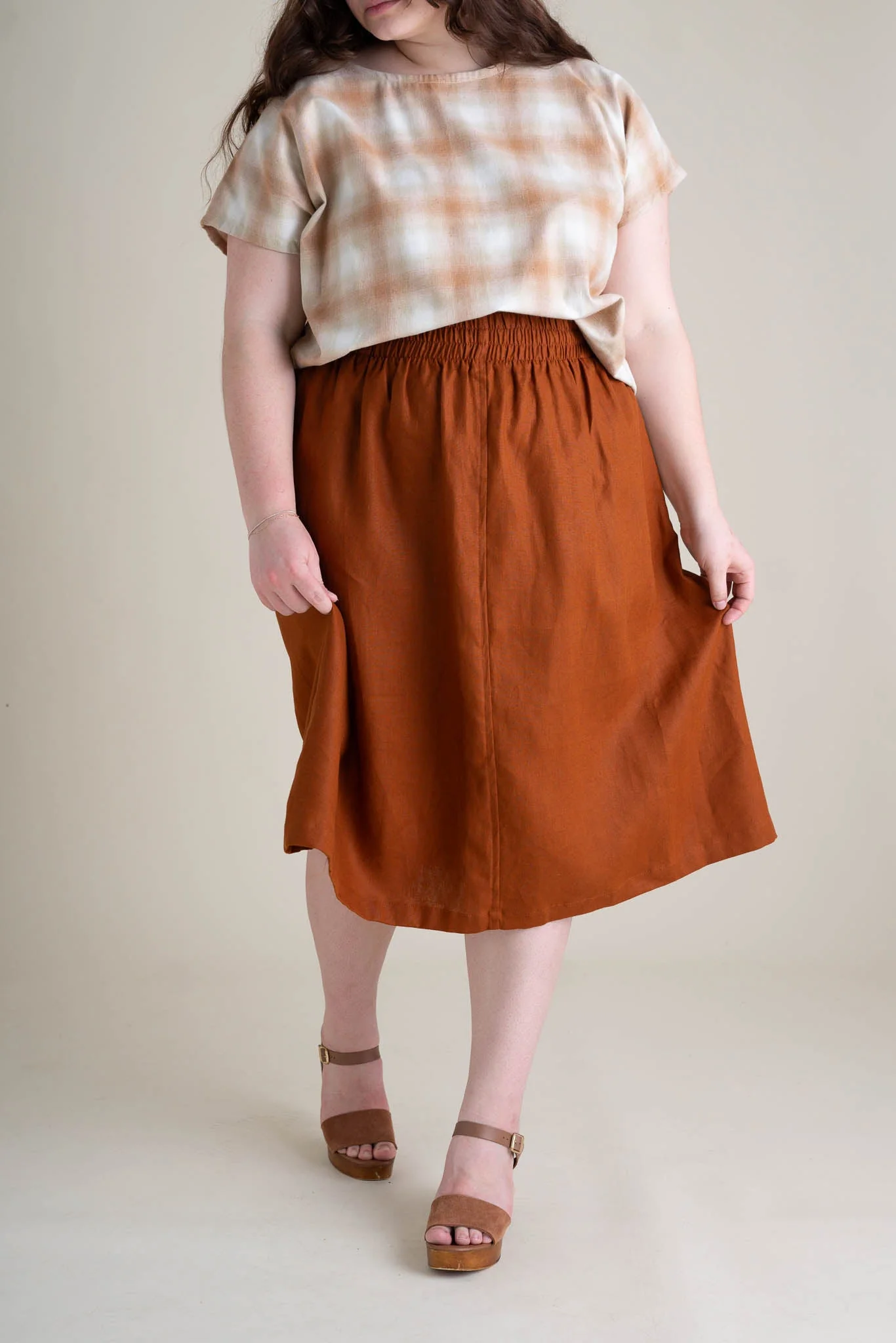 Evening Midi Skirt in Rust - Image 4