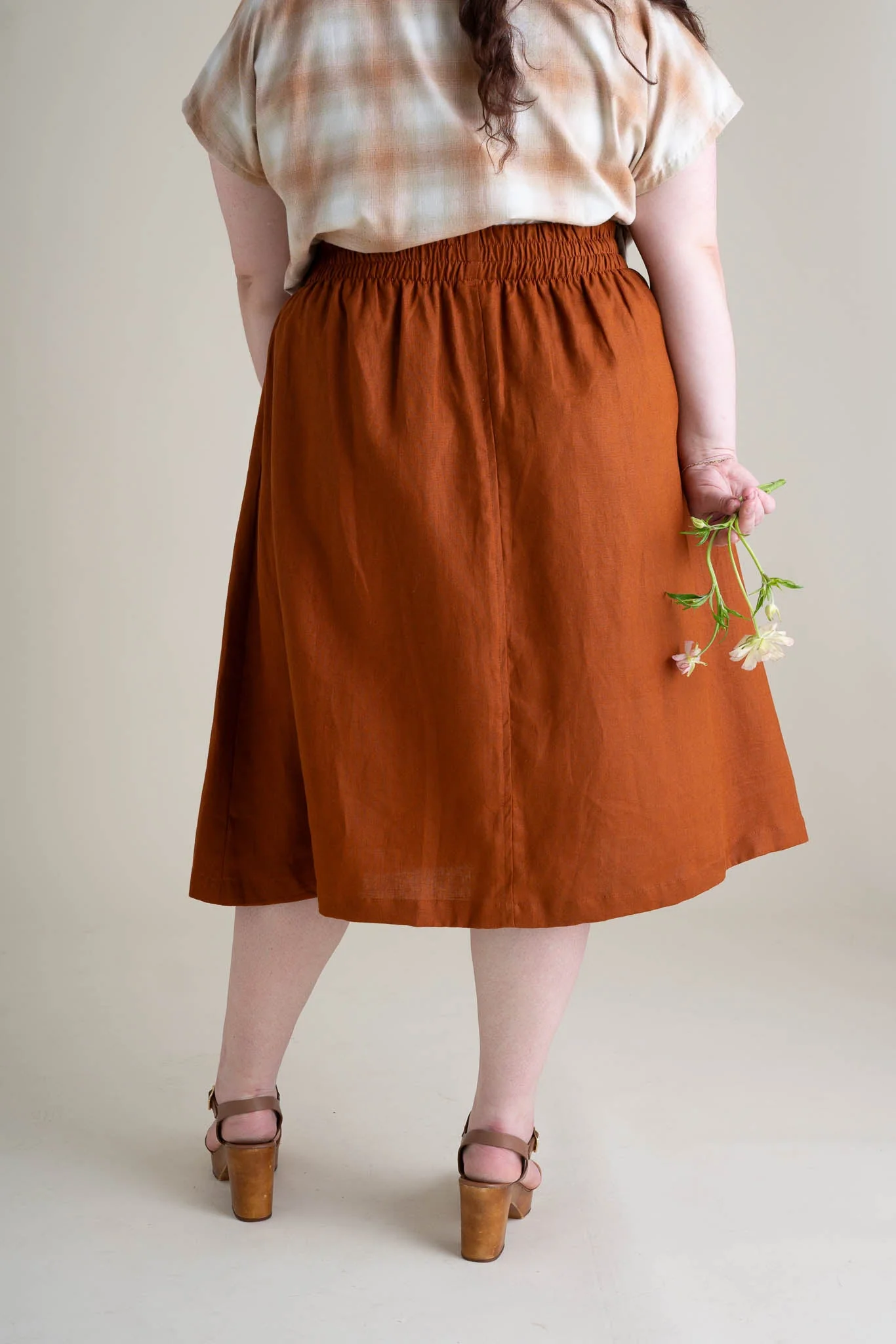 Evening Midi Skirt in Rust - Image 5