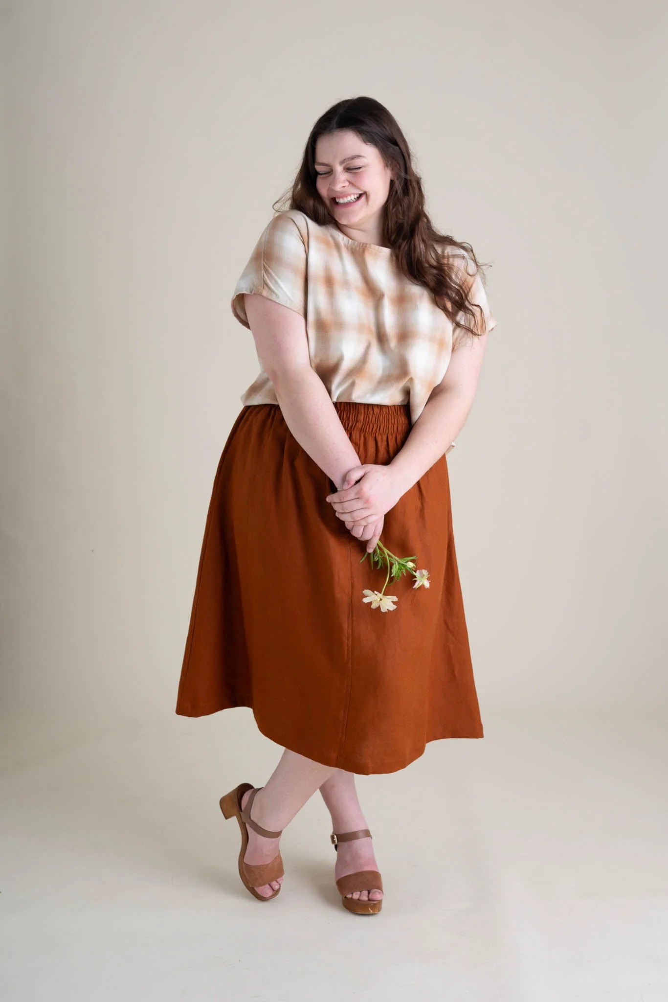 Evening Midi Skirt in Rust - Image 6