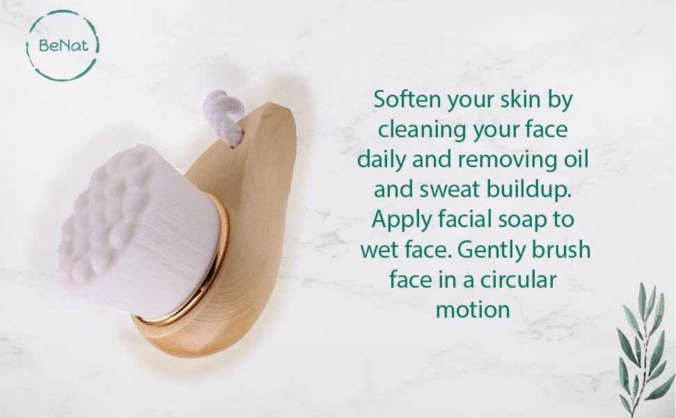 Facial Brush with Bamboo Handle - Image 5