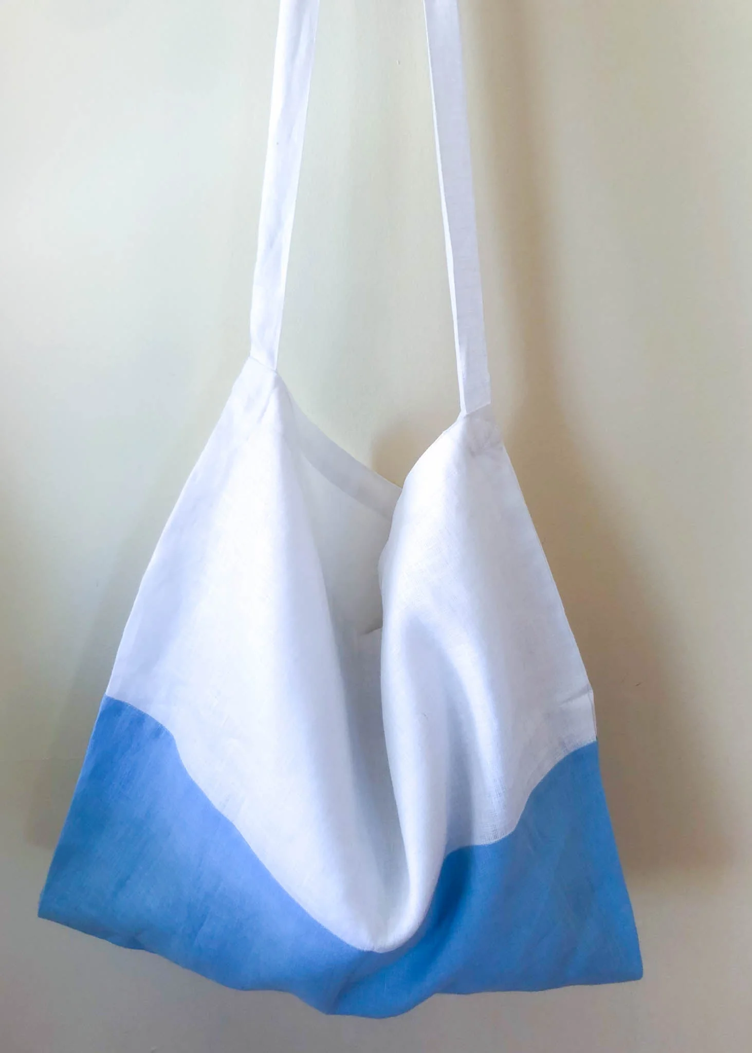 Farmers Market Bag - White & Sky Linen - Image 2