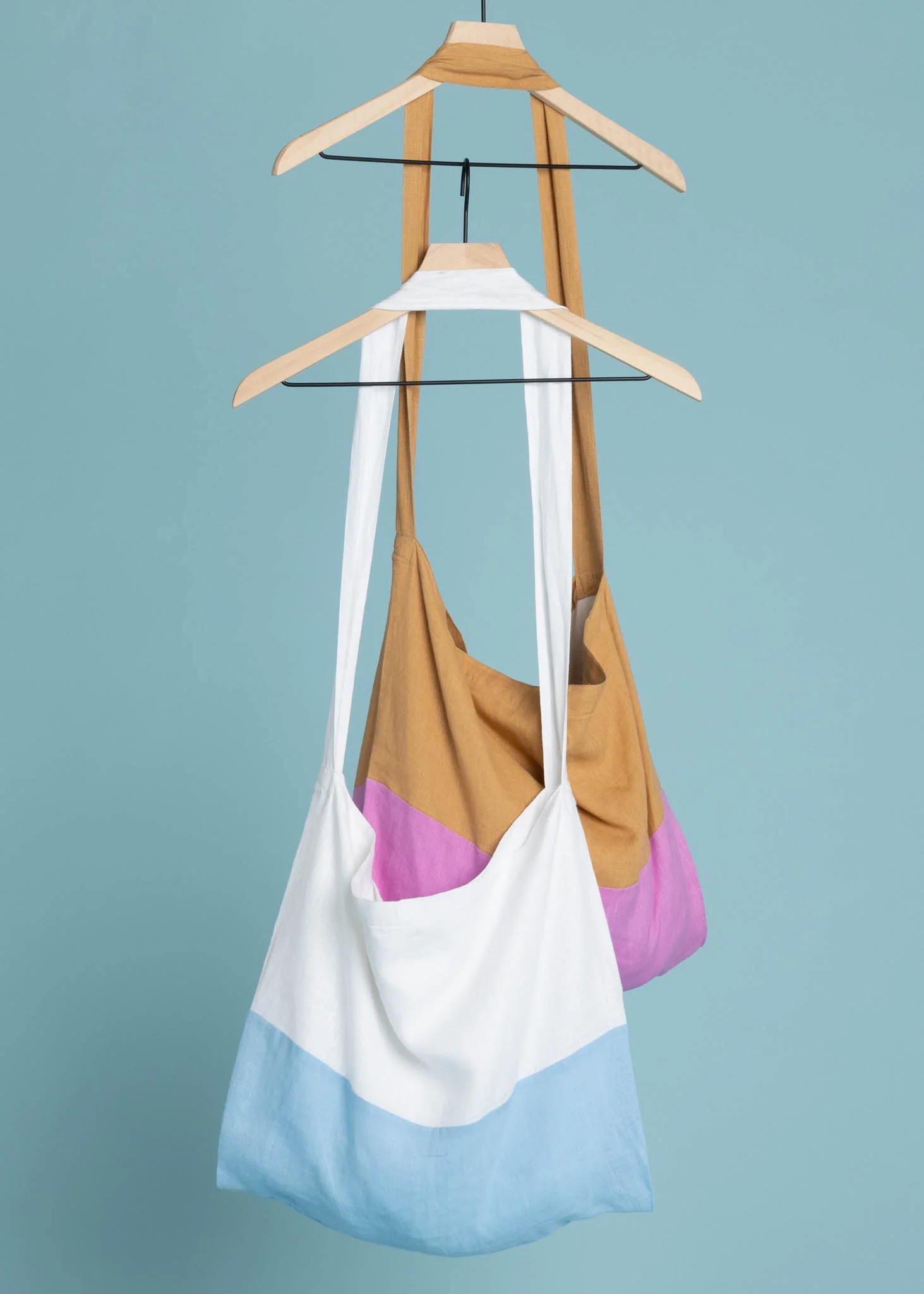 Farmers Market Bag - White & Sky Linen - Image 4