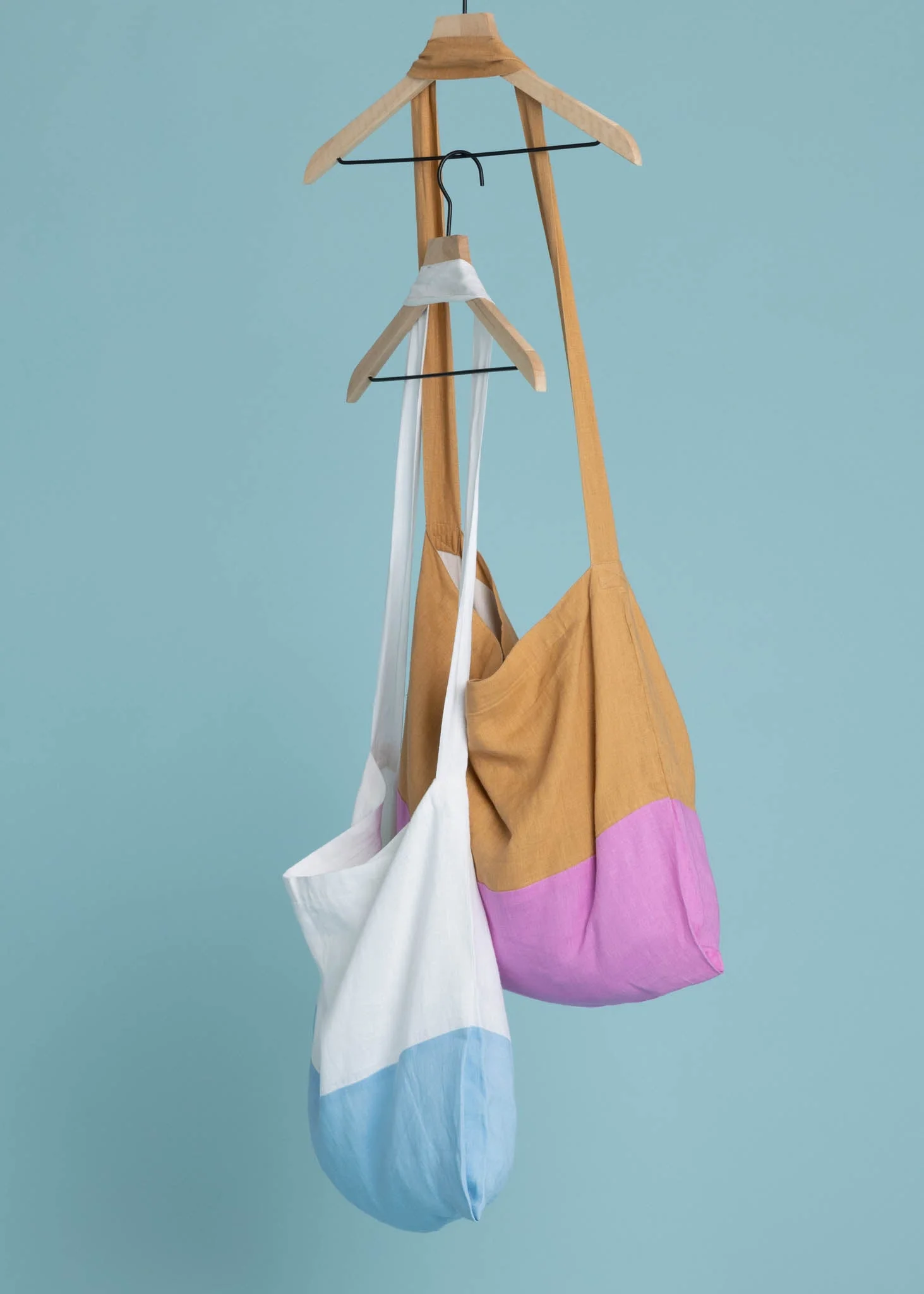 Farmers Market Bag - White & Sky Linen - Image 5