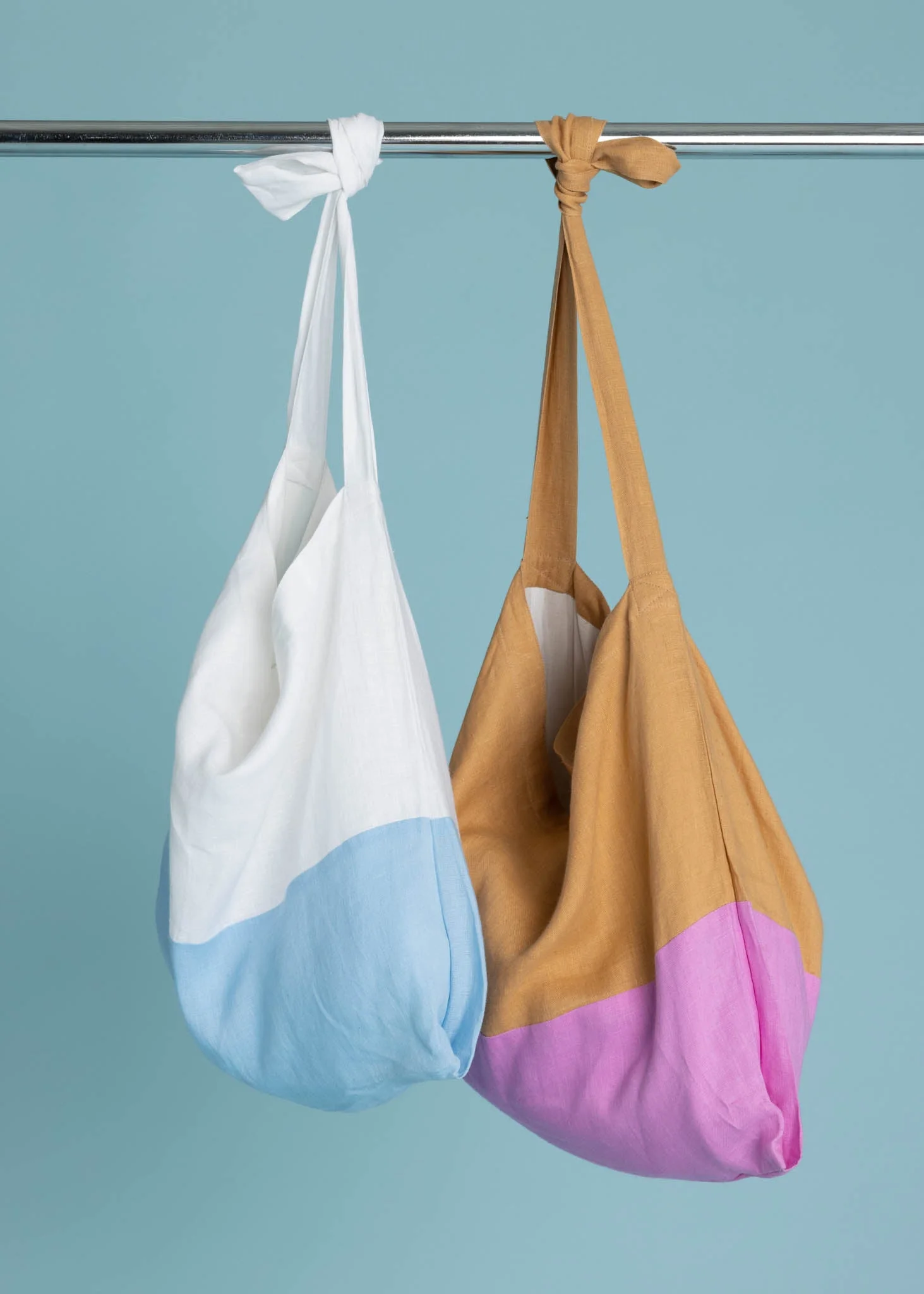 Farmers Market Bag - White & Sky Linen - Image 6