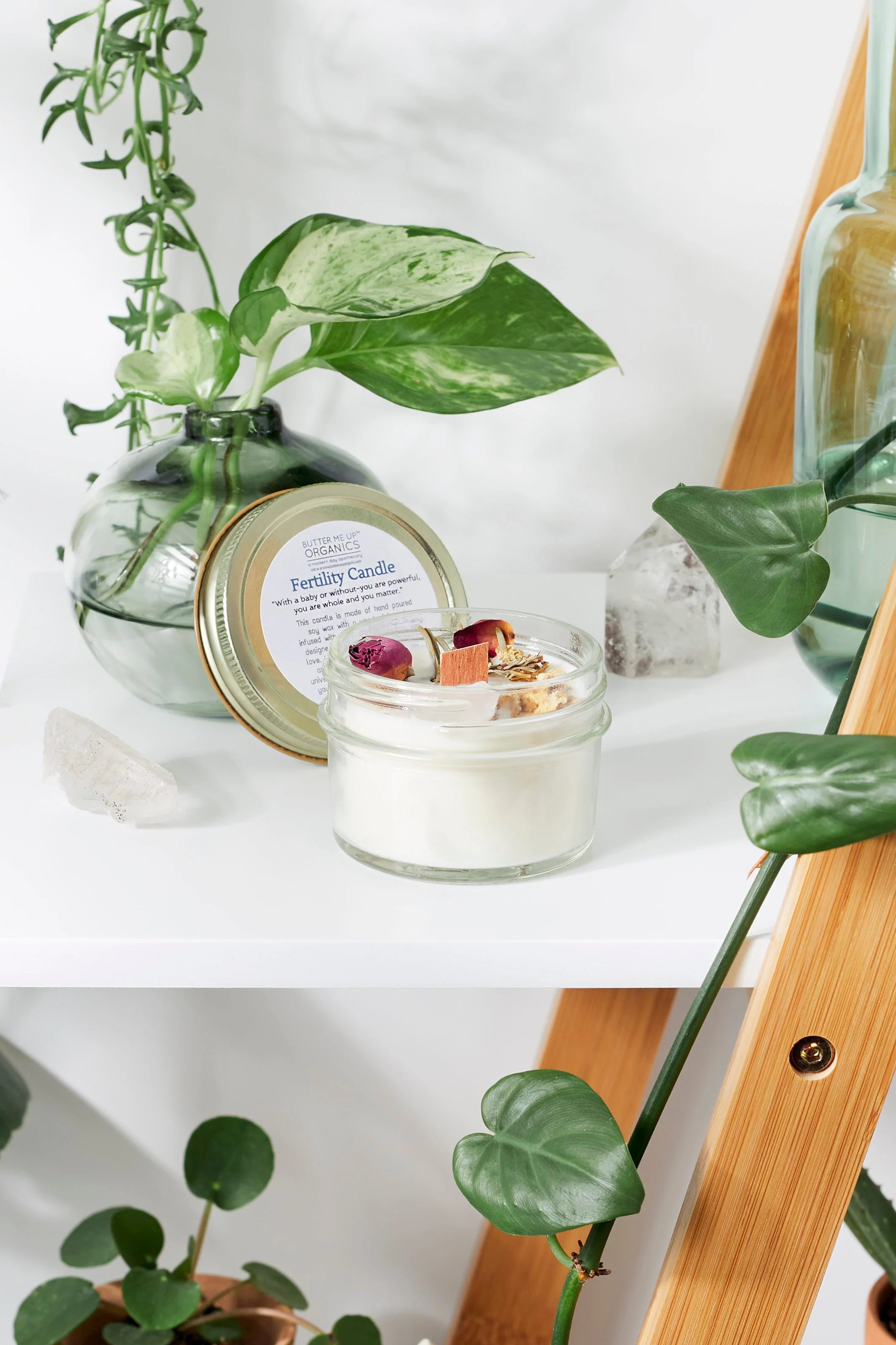 Fertility candle / crystal candle / abundance candle / butter me up organics / intention candle - Image 2