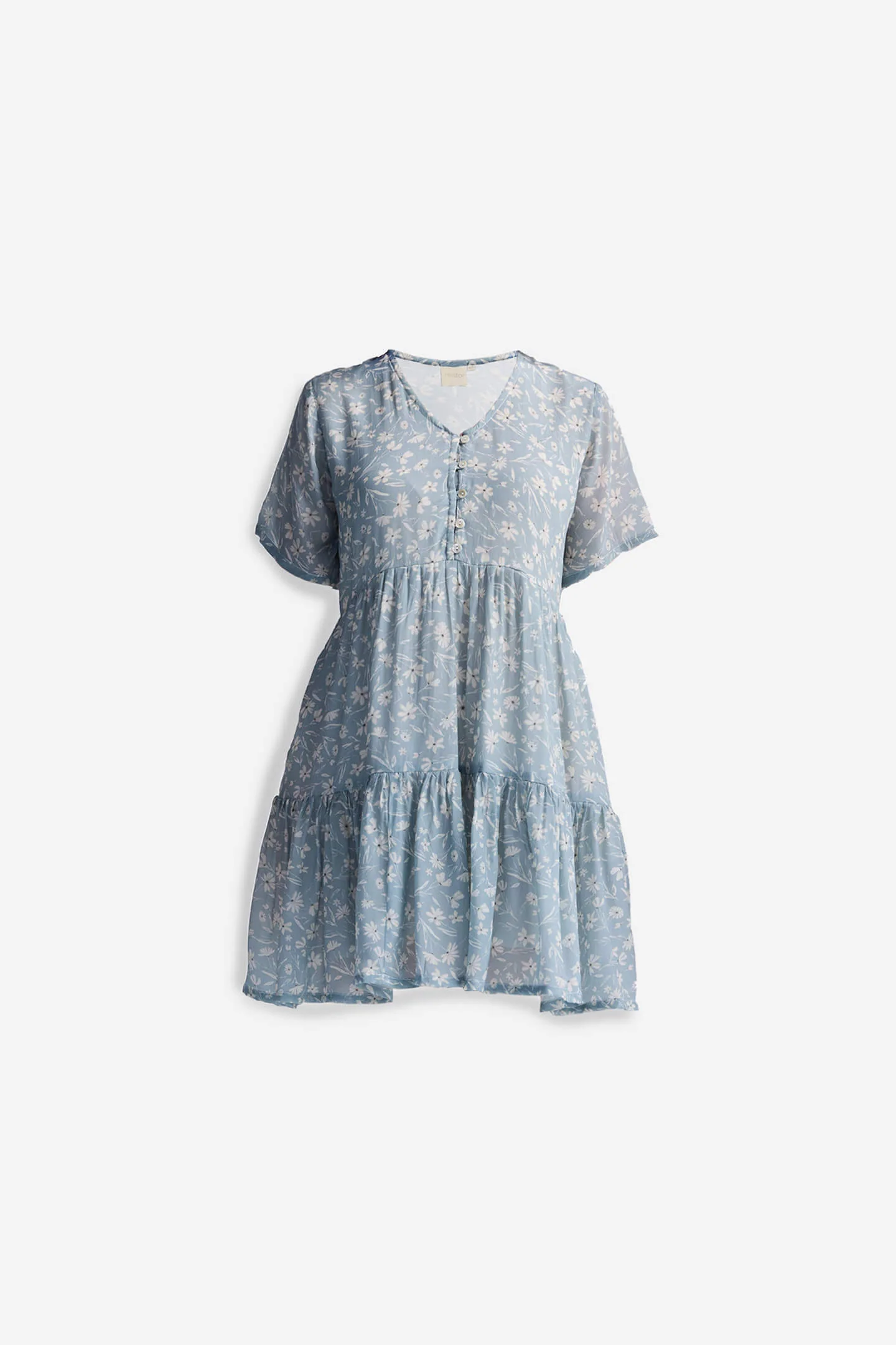 Floral Short Tiered dress in Light Blue - Image 7