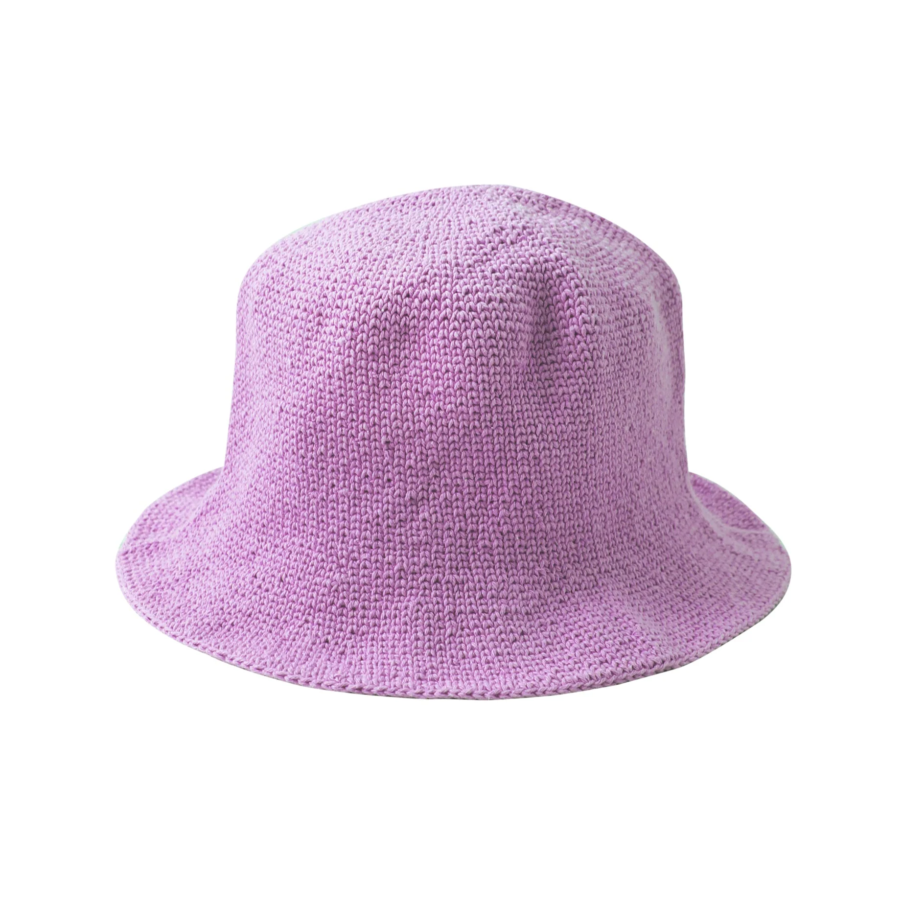 FLORETTE Crochet Bucket Hat In Lilac Purple - Image 3