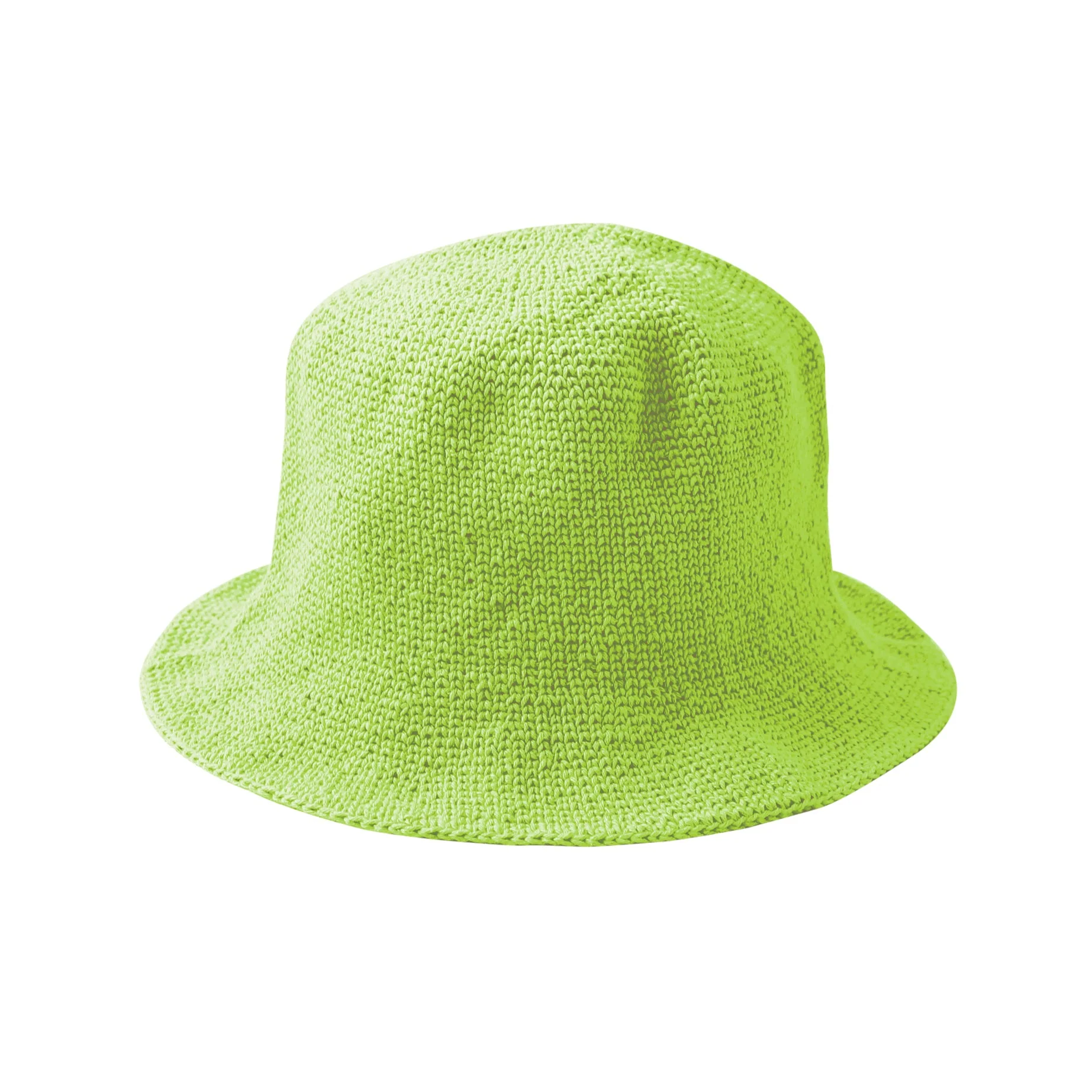 FLORETTE Crochet Bucket Hat In Lime Green - Image 4
