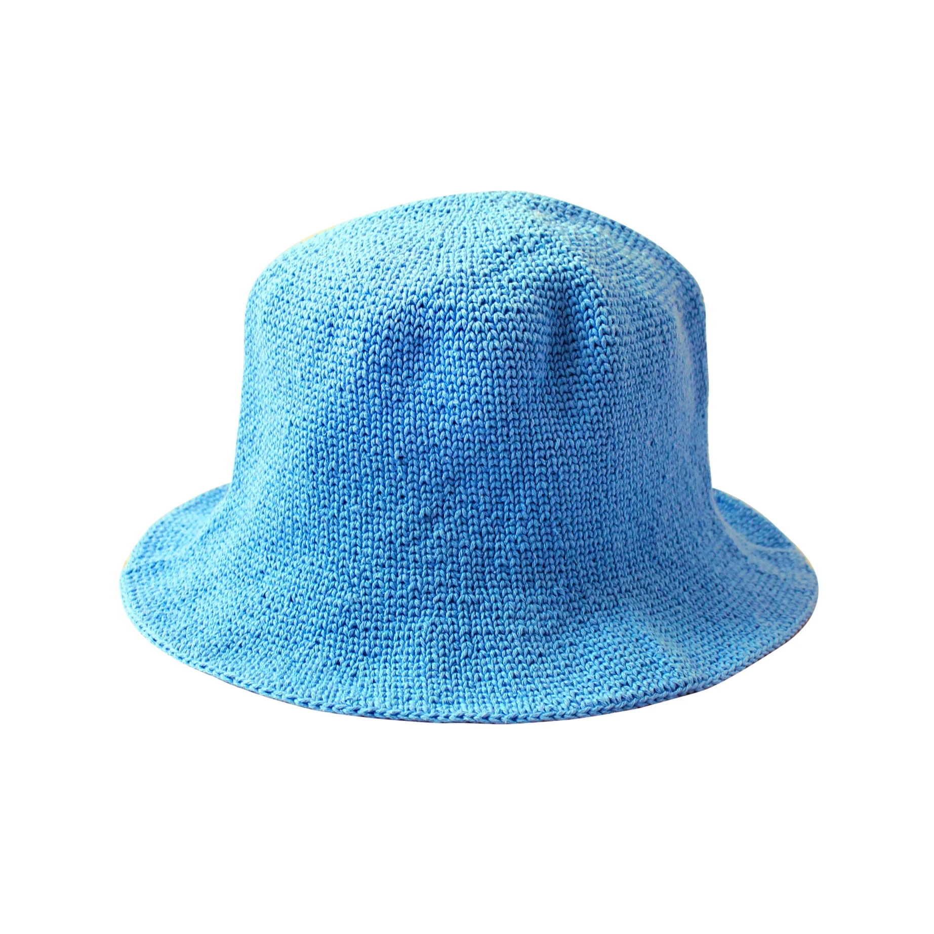 FLORETTE Crochet Bucket Hat In Periwinkle Blue - Image 4