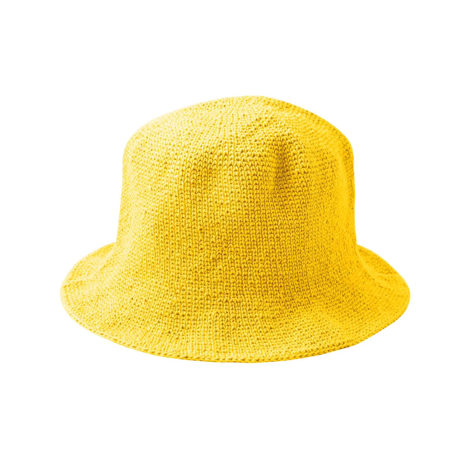 FLORETTE Crochet Bucket Hat In Yellow - Image 4