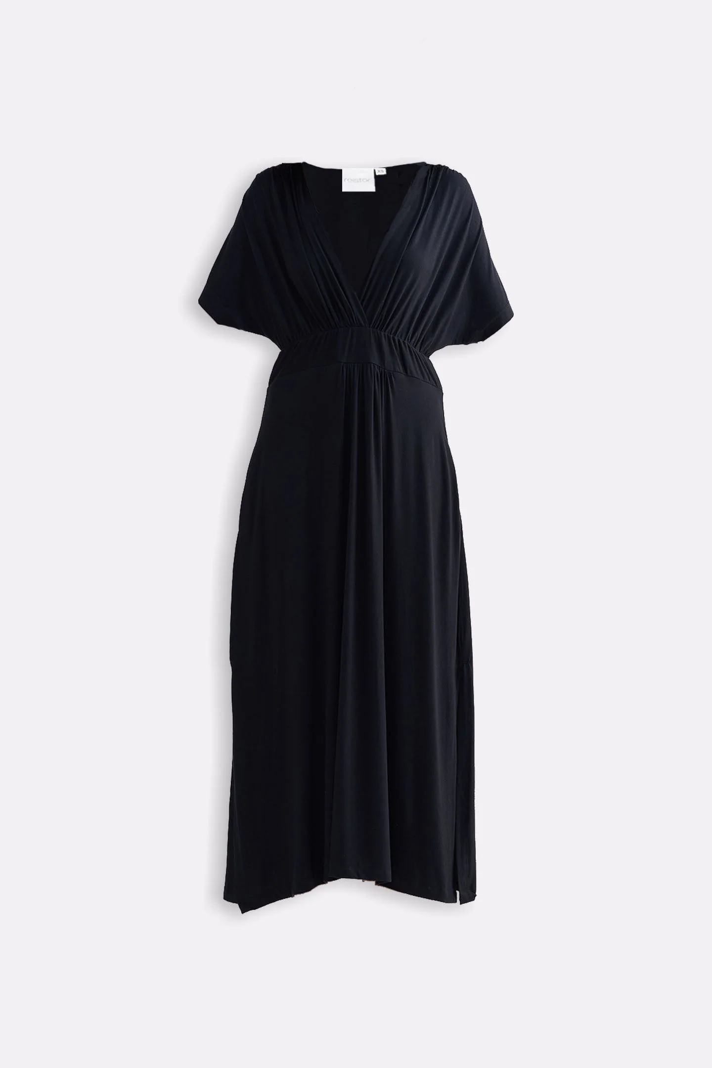 Flowy A-Line Maxi Dress with Side Slits in Black - Image 16