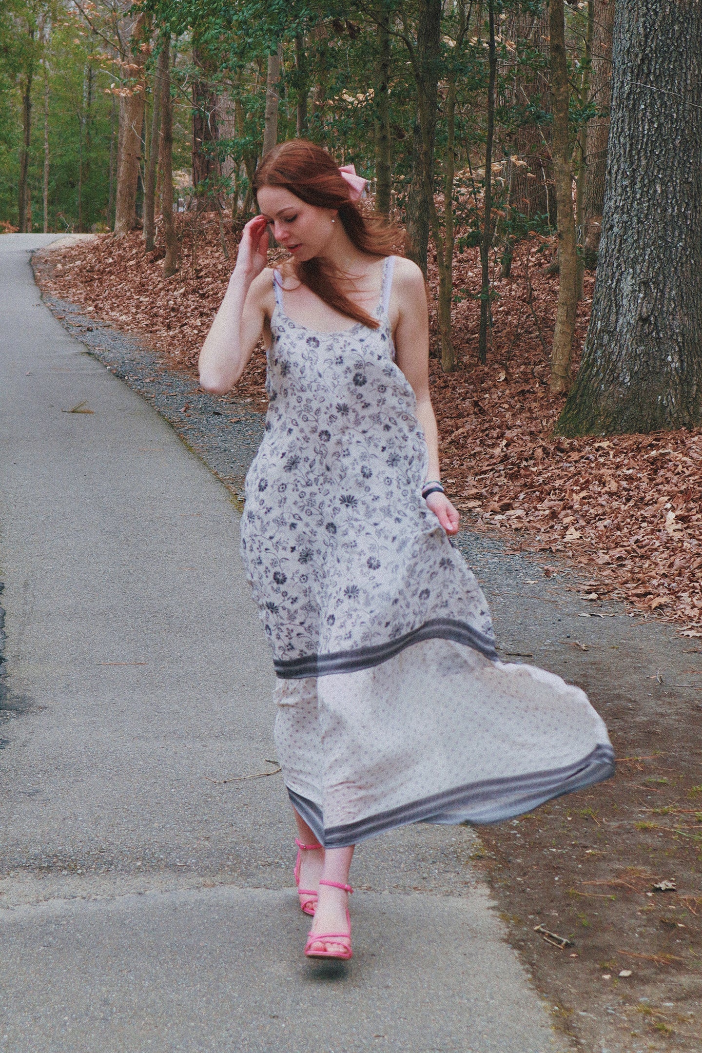 Flowy Maxi Dress in Black Florals - Image 10