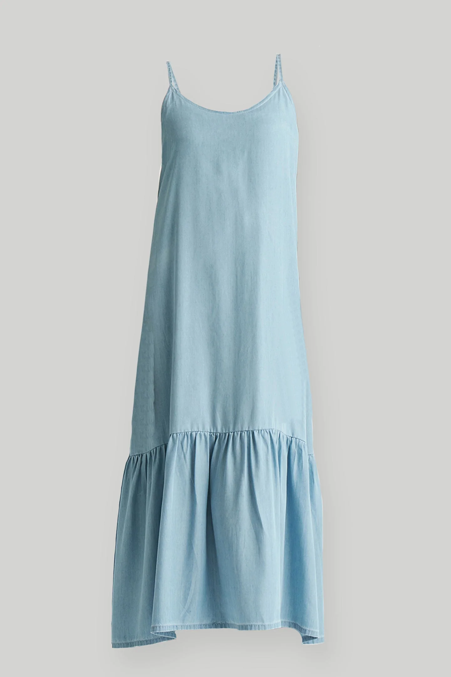 Flowy Maxi Dress in Blue Denim - Image 7