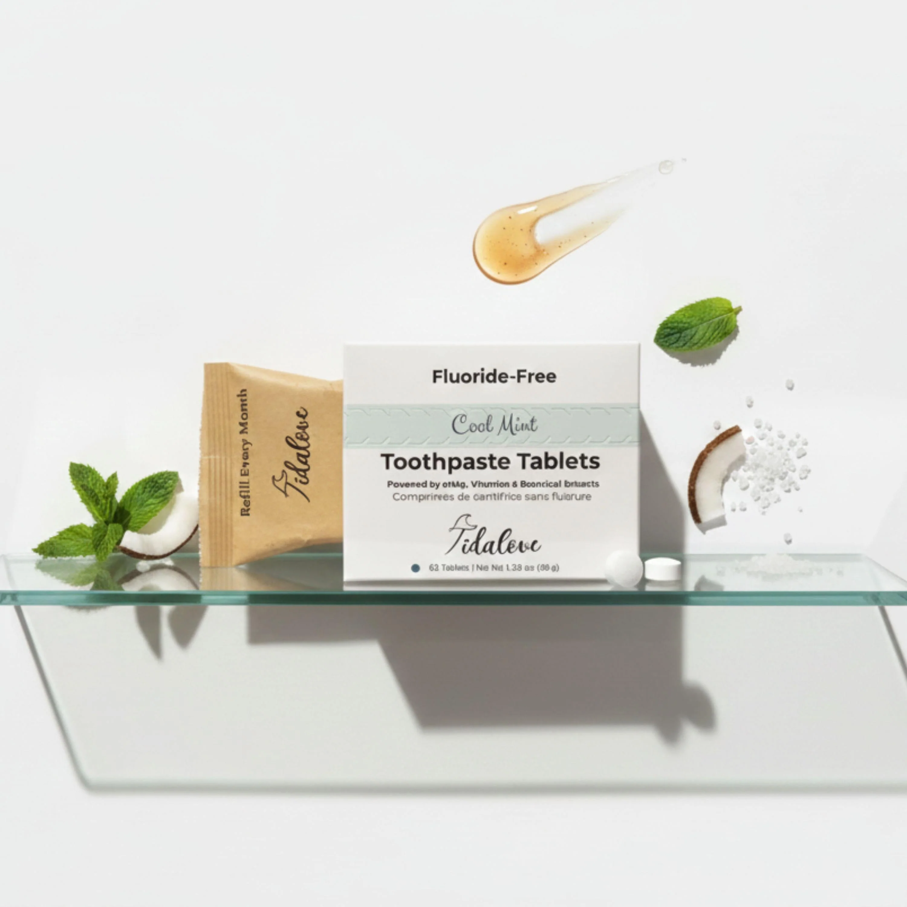 Fluoride-Free Cool Mint Toothpaste Tablets — 1 Month