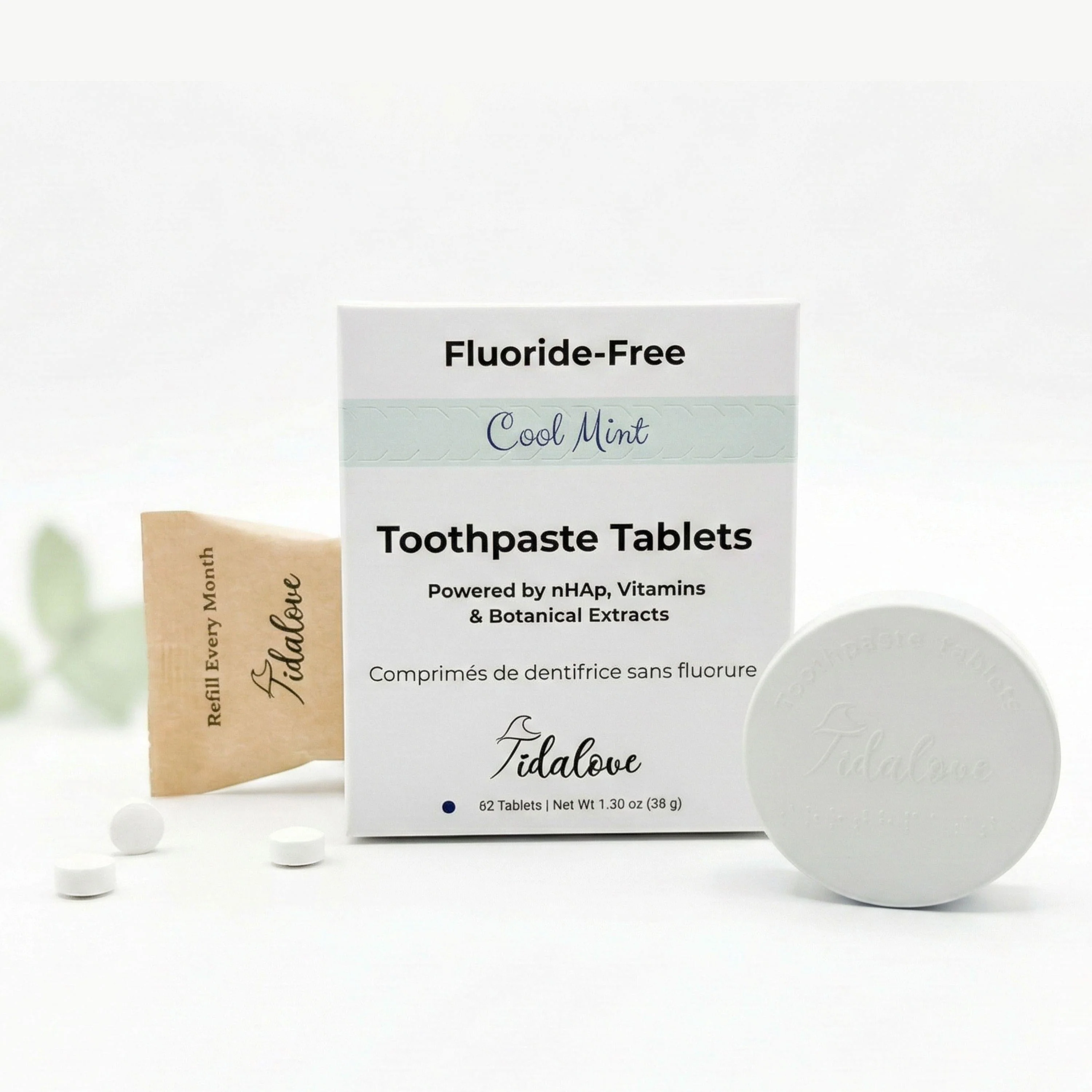 Fluoride-Free Cool Mint Toothpaste Tablets — 1 Month - Image 12